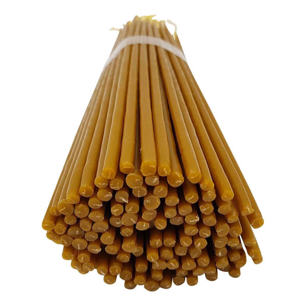 50 Beeswax Taper Candles 9 Inch - Handmade Pure Beeswax Candles with Natural Honey Scent for Church, Home, Wedding & Religious Ceremonies - Eco-Friendly Dripless Candles for Prayer, Meditation & Relaxation