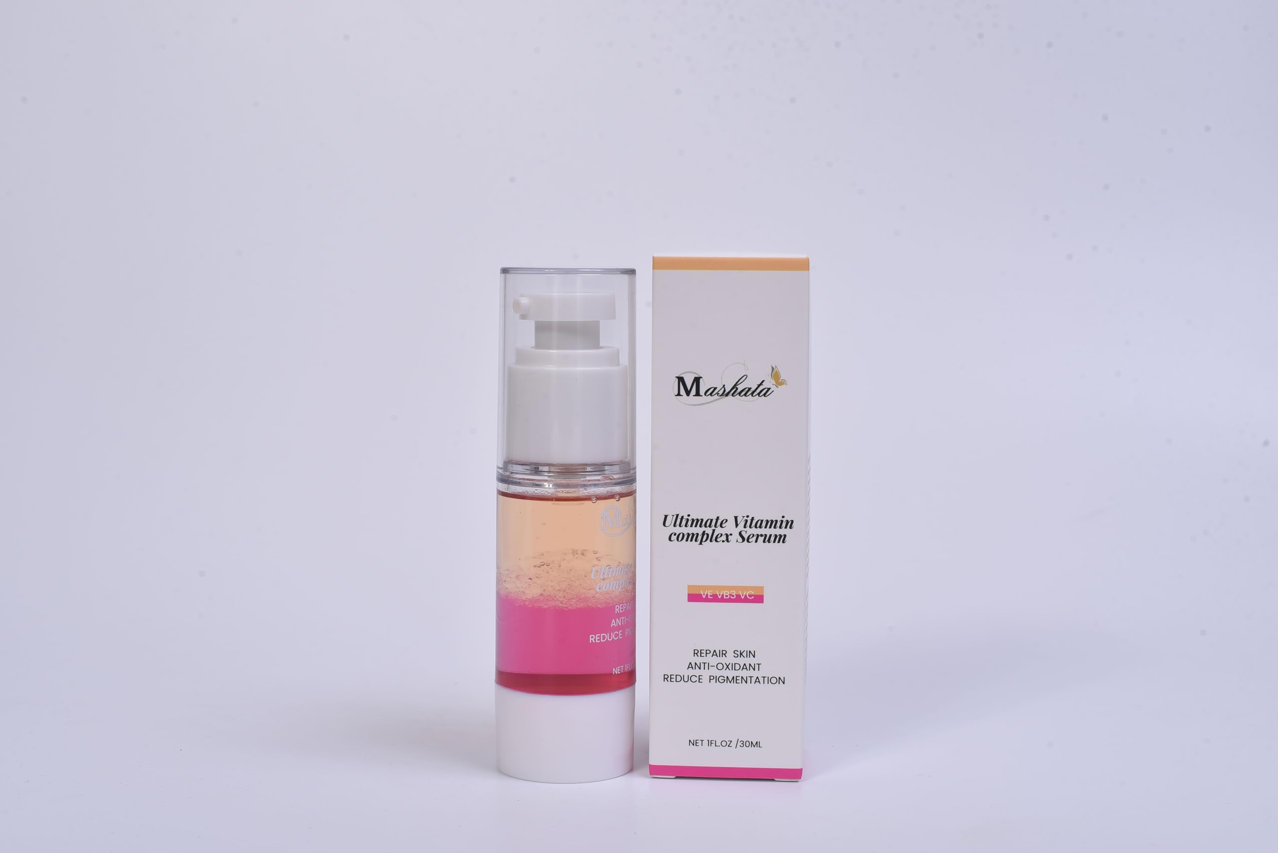 Mashata Ultimate Vitamin C Complex Facial Serum - 1 Fl Oz | Brightening Serum with Vitamin C & Niacinamide for Anti-Aging, Dark Spot Removal & Glowing Skin | Perfect for Daily Skincare Routine & Nighttime Use