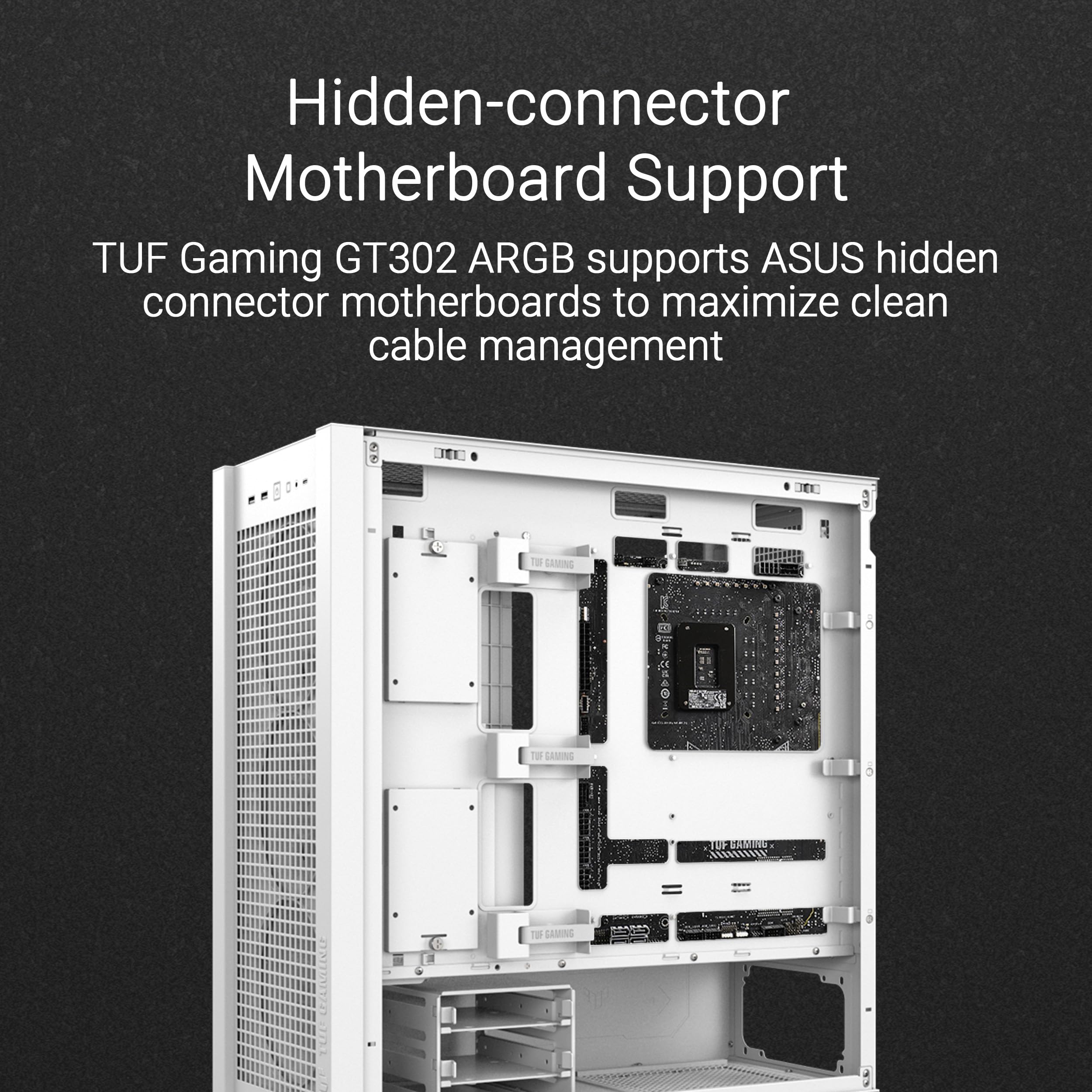 ASUS TUF Gaming GT302 ARGB ATX Mid-Tower PC Case - High Airflow with 4x140mm ARGB Fans, Interchangeable Tempered Glass/Mesh Panels, BTF Hidden-Connector Motherboard Support | Black | Ideal for Gaming Rigs & High-Performance PC Builds