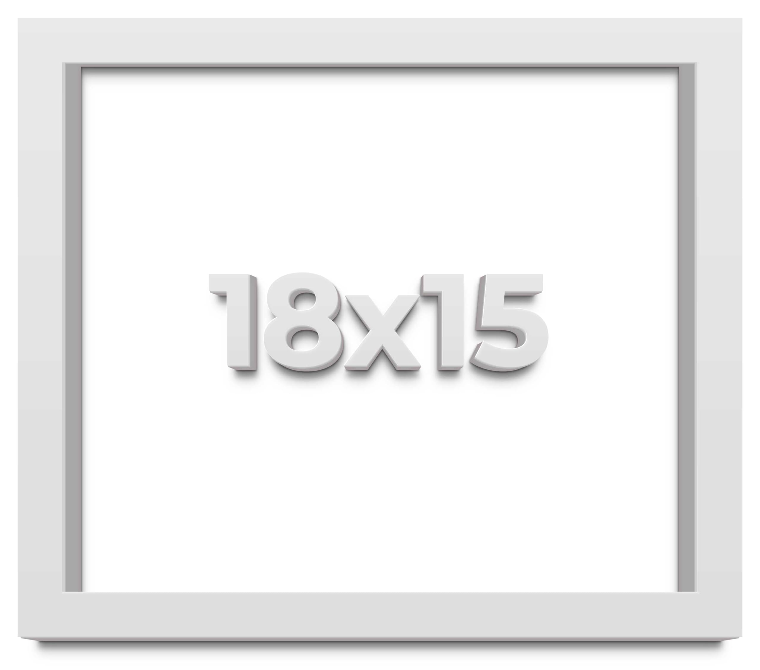 18x15 White Shadow Box Display Frame - 2 Inch Rabbet Depth & 1.25 Inch Moulding Width - Shatter-Resistant Acrylic Plexiglass, Foam Board Backing & Hanging Hardware Included - Perfect for Memorabilia, Awards & 3D Art Displays
