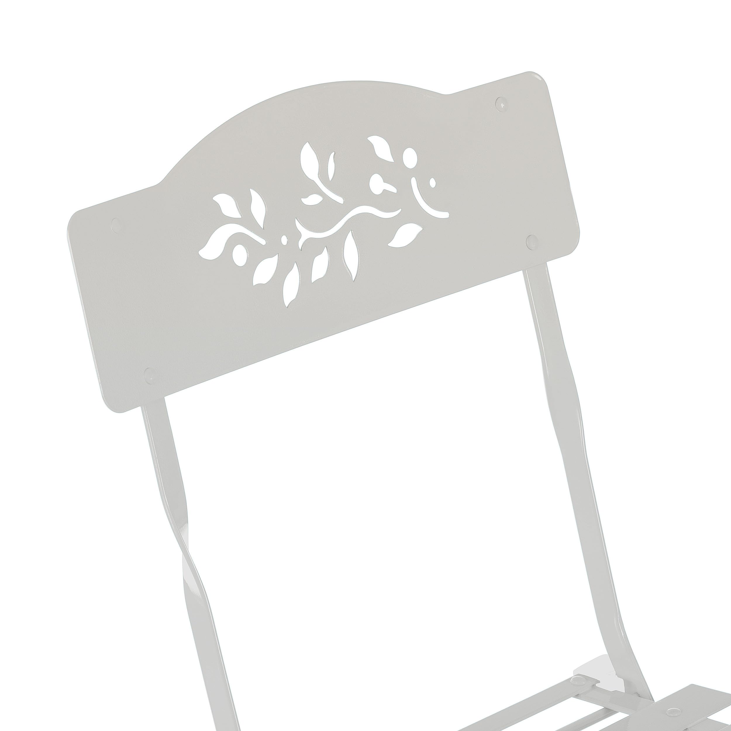Alpine Corporation 3-Piece Bistro Set - White Folding Table & Chairs for Indoor/Outdoor Use - Perfect for Patio, Garden, Balcony & Small Space Dining