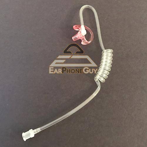 Clear Acoustic Tube with Pink/Flesh Ear Insert Earmold - Professional Earpiece & Lapel Mic Accessories for Performers, Presenters, and Broadcasters (Ideal for Stage Performances, Public Speaking, and Live Streaming)