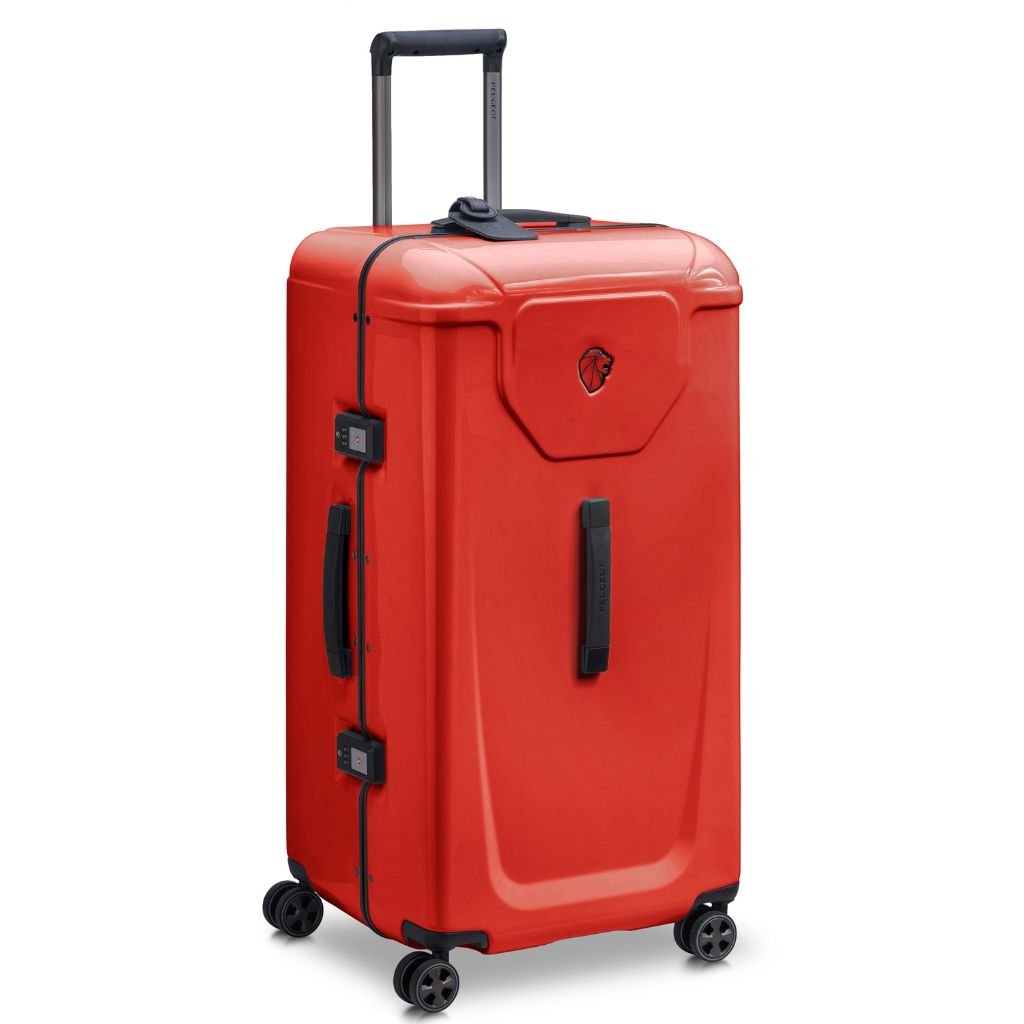 Peugeot Voyages 80cm Zipperless Hard Shell Suitcase - Spacious Check-In Luggage for Travel, Durable Red Hardside Trunk | Perfect for Airplane, Business Trips & Vacation Packing