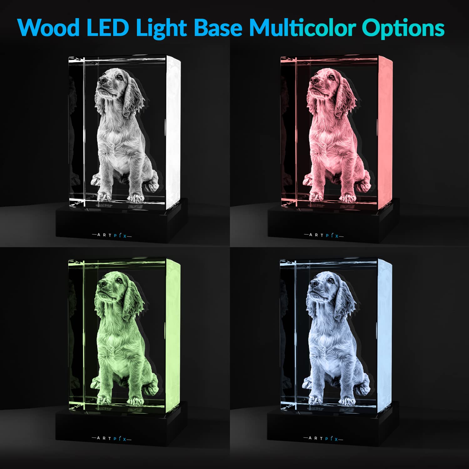 **ArtPix 3D Crystal Photo - Personalized Dog Memorial Gift with Custom Photo - 3D Laser Engraved Crystal Keepsake for Pet Lovers & Owners - Unique Memorial Gift for Dogs - Perfect for Pet Loss Sympathy, Home Decor & Remembrance**