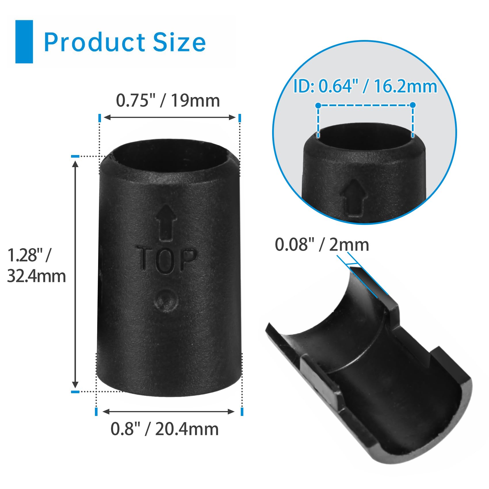 24pcs Black Wire Shelf Clips - Heavy Duty Plastic Shelf Lock Clips for 5/8 Inch Pipe Shelving System - Replacement Clips for Wire Shelves (Fits 5/8