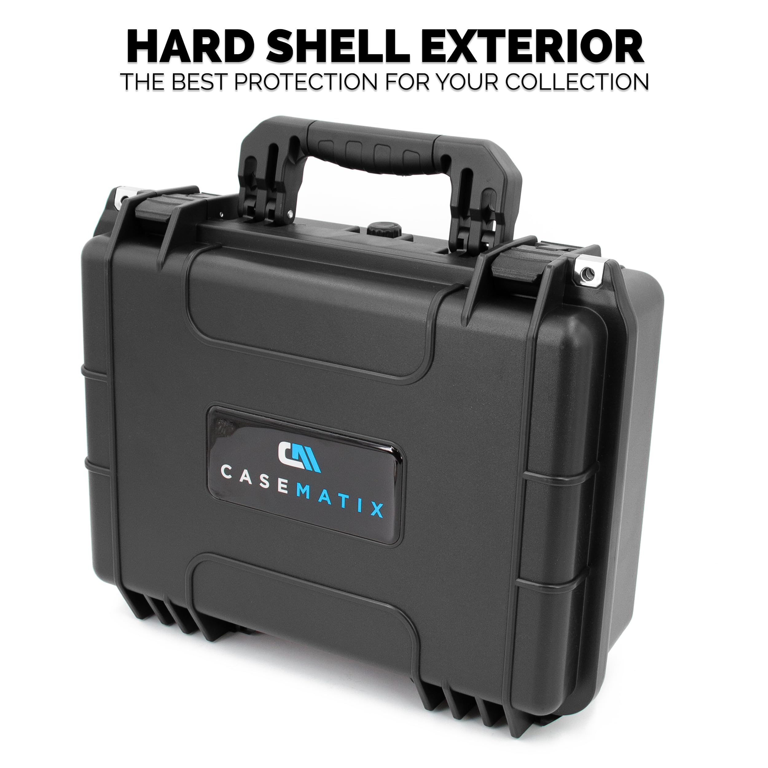 CASEMATIX Graded Card Case Pro Edition - Waterproof Storage Box for 100 BGS/PSA Graded Sports Trading Cards with Foam Dividers | Perfect for Collectors, Card Shows & Secure Transport