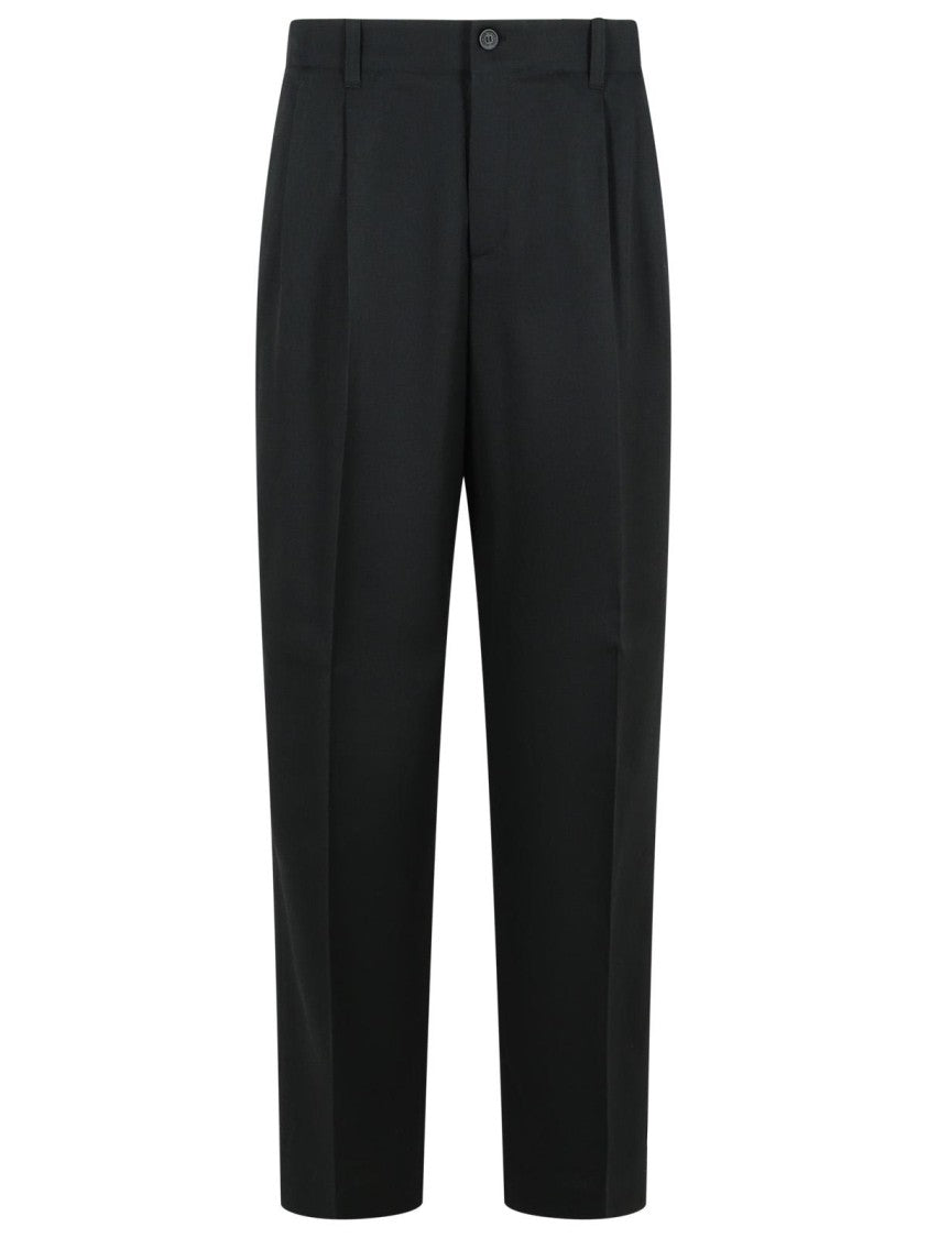 Premium Black Virgin Wool Dress Pants for Men - Comfortable & Stylish Office Wear for Business Professionals