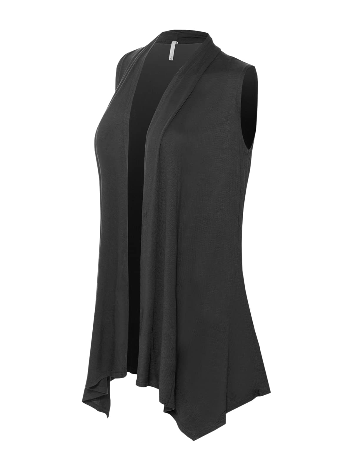 Olivia Women's Sleeveless Open Front Draped Cardigan Vest - Lightweight Summer Cover Up for Beach, Travel & Casual Outfits