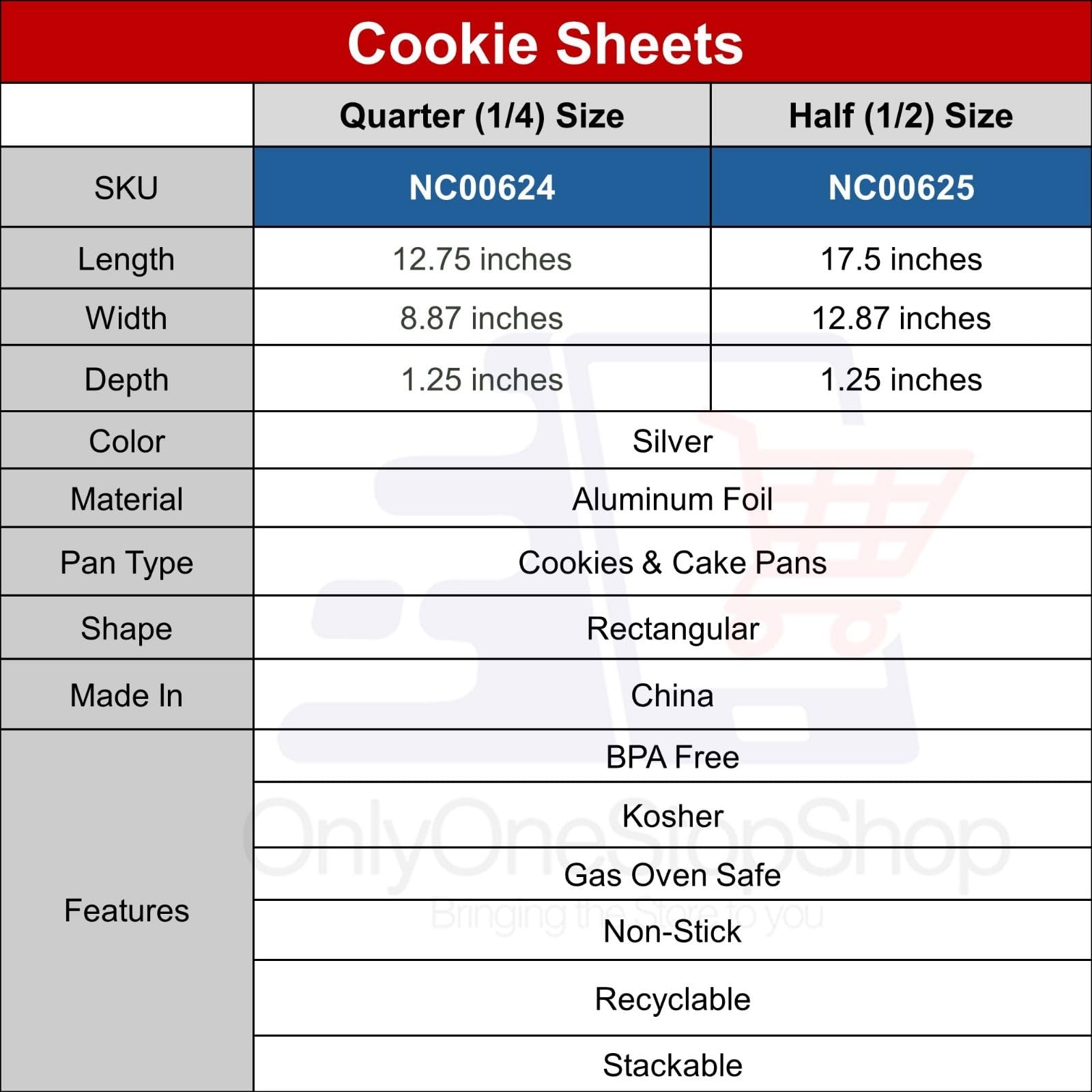 17.5x12.87x1.25 Inch Aluminum Cookie Sheet Baking Pans - 100 Pack Disposable Aluminum Foil Trays for Brownies, Coffee Cakes, Side Dishes | Perfect for Home Baking, Party Catering & Restaurant Use