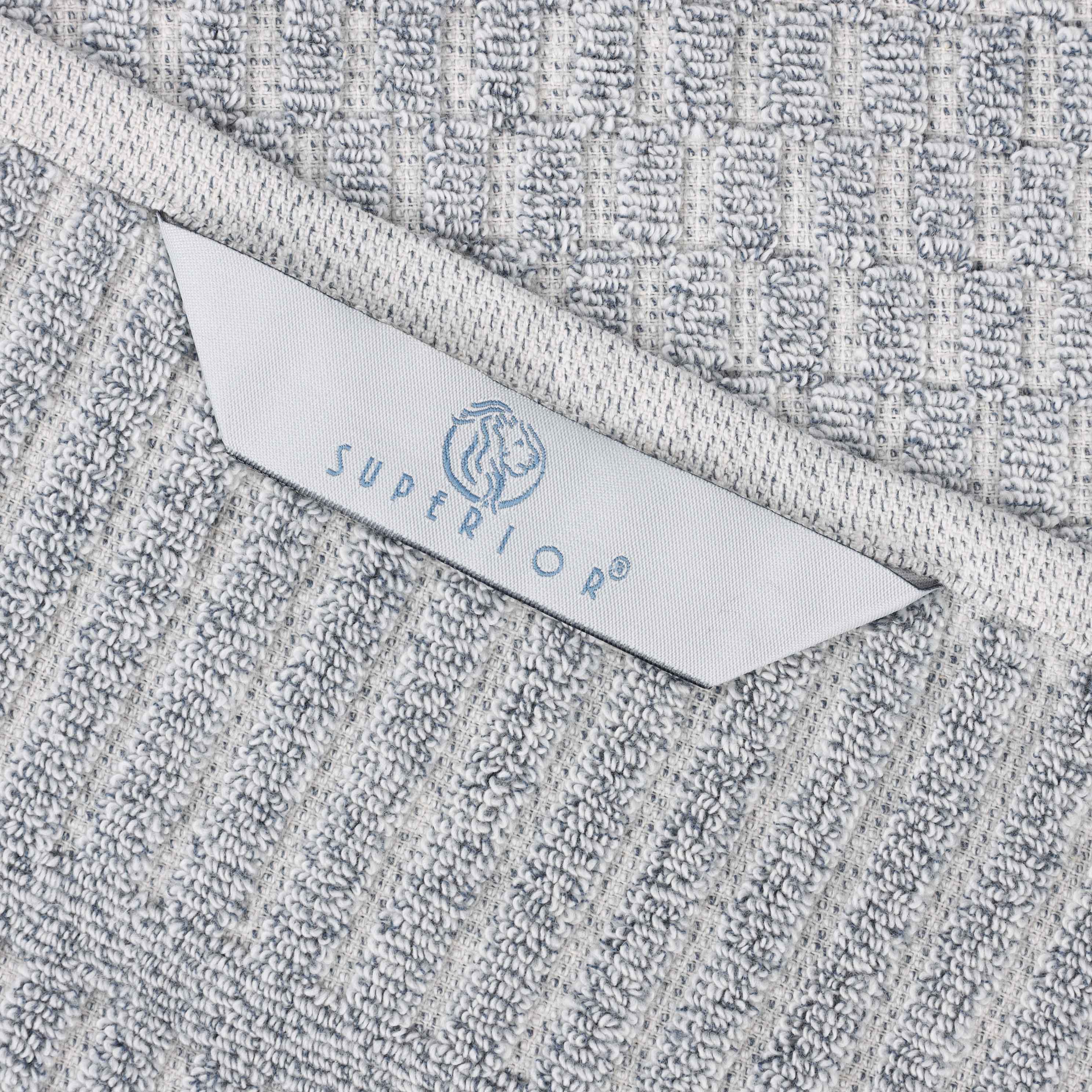Premium 12-Pack Juno Cotton Blend Checkered Border Face Towels | Medium Weight, Soft & Absorbent | Perfect for Bathroom, Spa, Gym & Travel