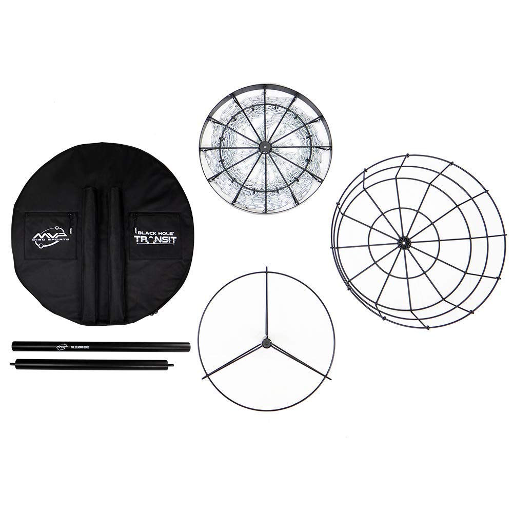 MVP Disc Sports Black Hole Lite Disc Golf Basket with Carry Bag - Portable Practice & Tournament Disc Golf Target for Backyard, Park, and Course Training
