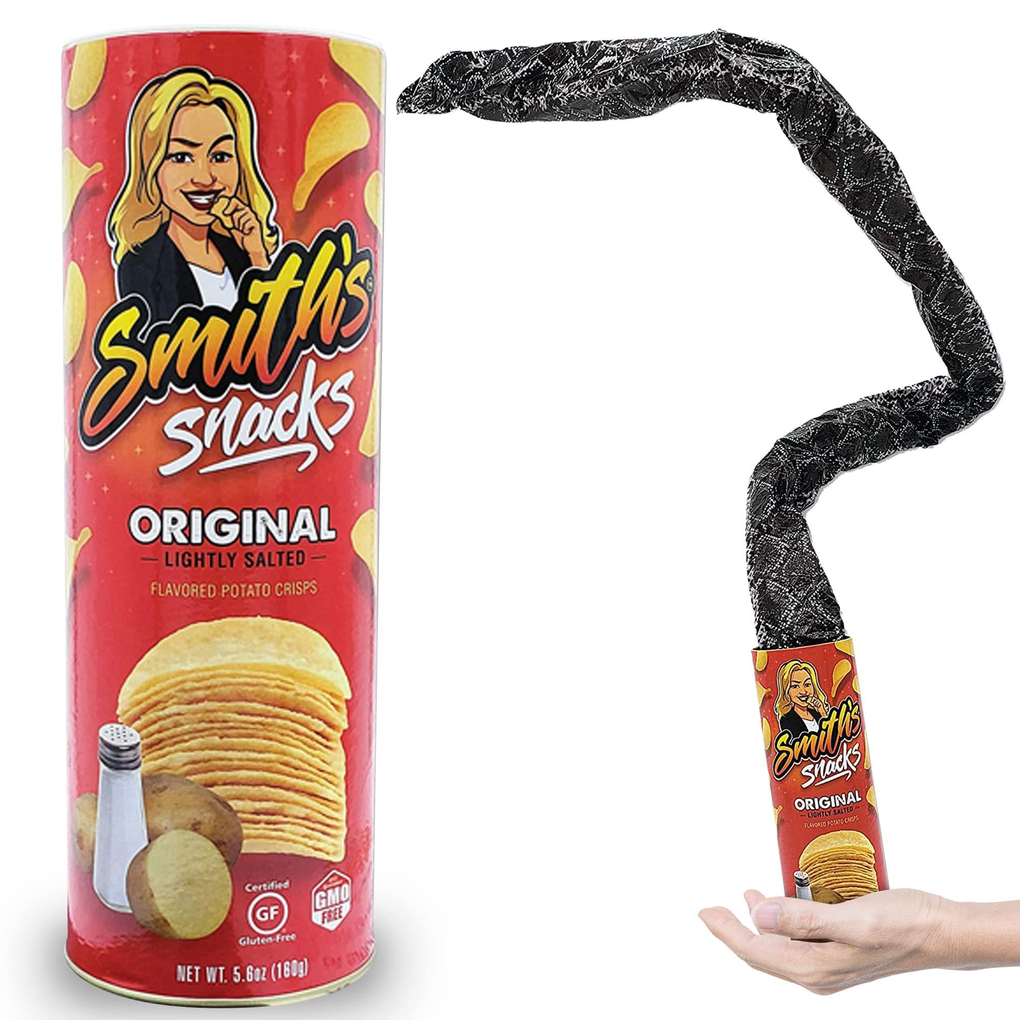 Smith's Snacks Potato Chip Snake Prank Can - Hilarious Fake Snake Surprise Gift for Teens & Adults (Ages 14+) - Perfect for April Fools' Day, Halloween Pranks & Office Jokes