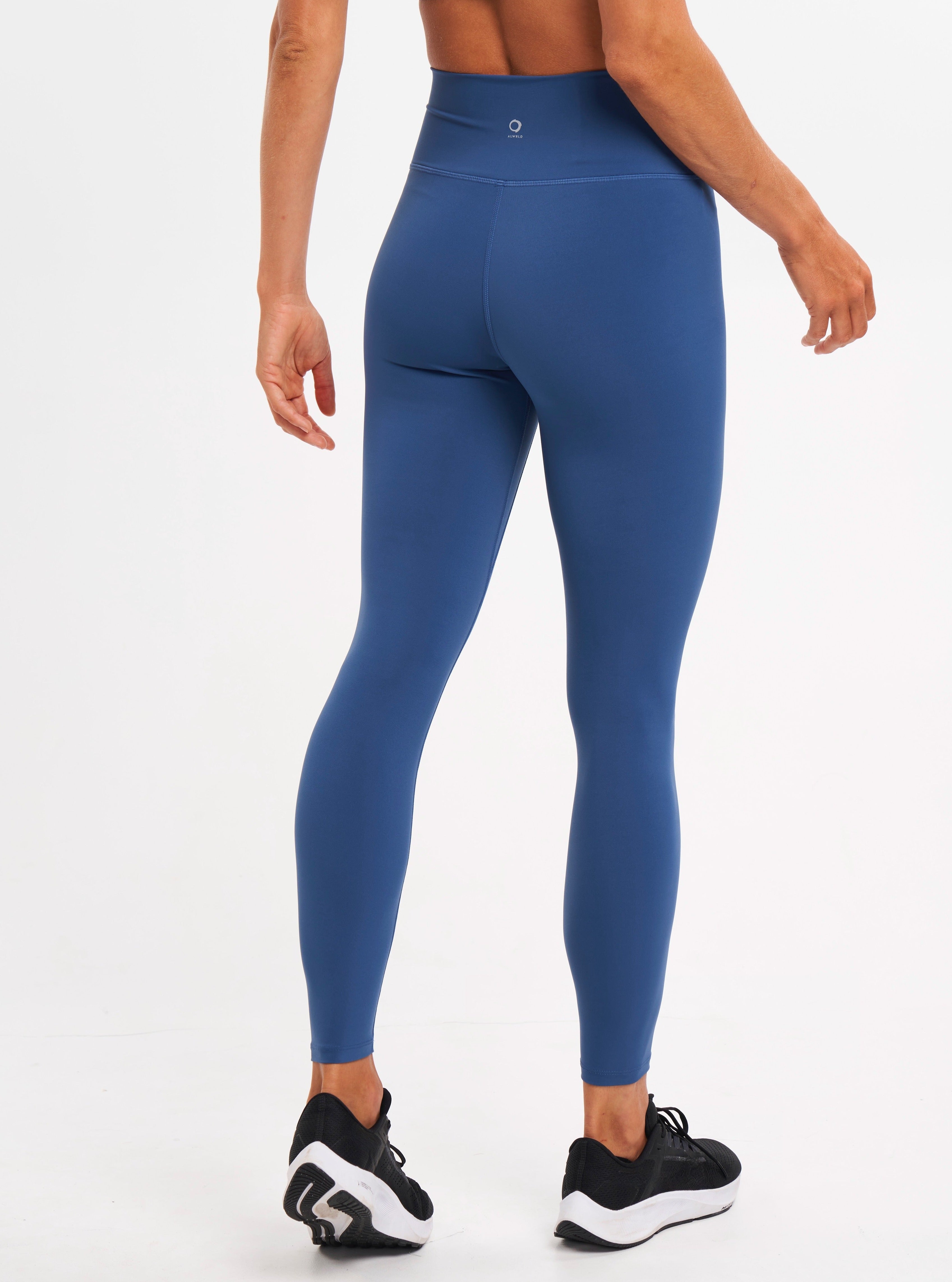 ALSPRT Core 7/8 Tight for Women - High Waisted Yoga Pants, Workout Leggings, Running & Gym Compression Tights in Blue - Perfect for Yoga, Pilates, Fitness & Lounge Wear