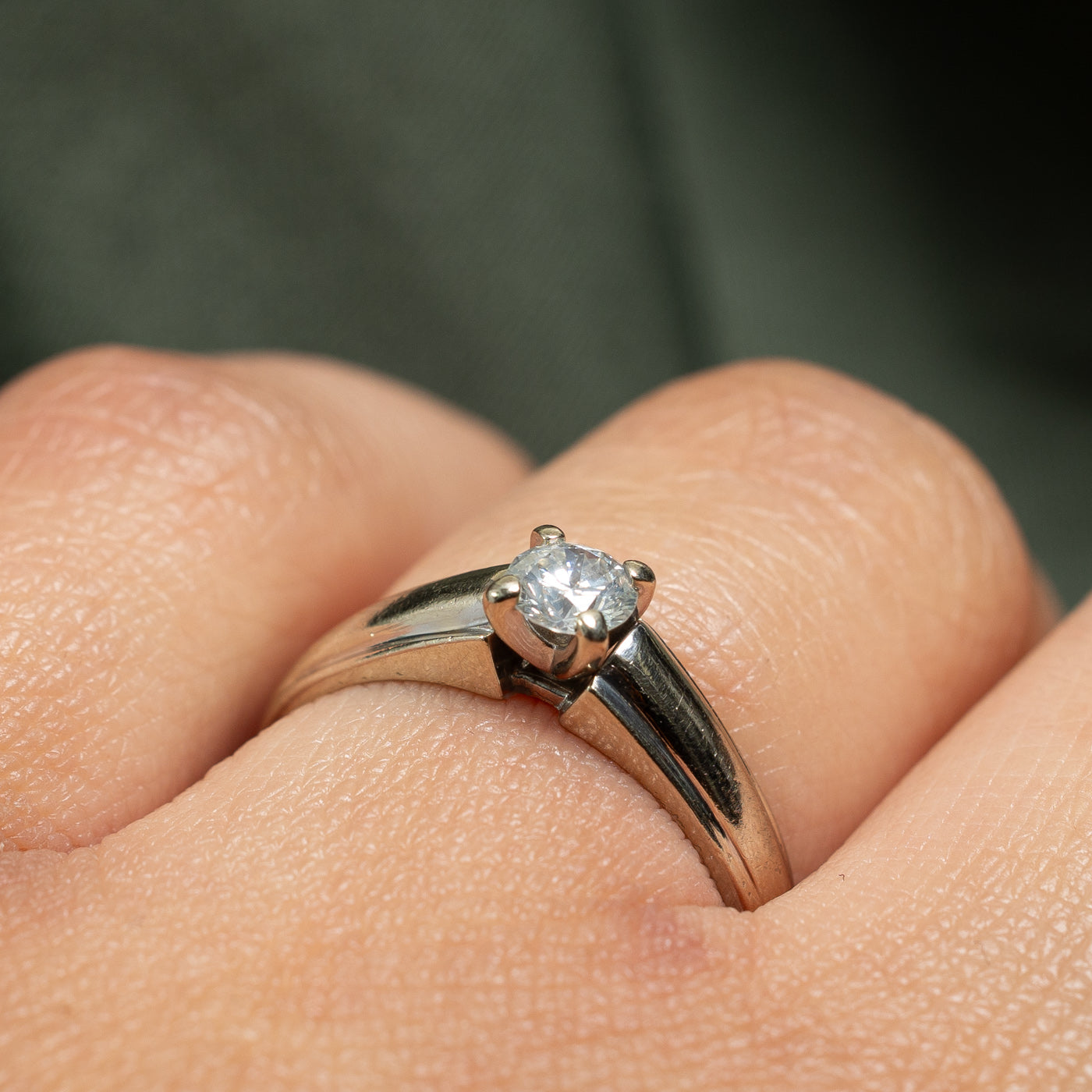 0.33ct Solitaire Diamond Engagement Ring for Women - Size 5.75 | Round Cut 14K White Gold Wedding Band | Perfect Proposal Gift & Anniversary Jewelry