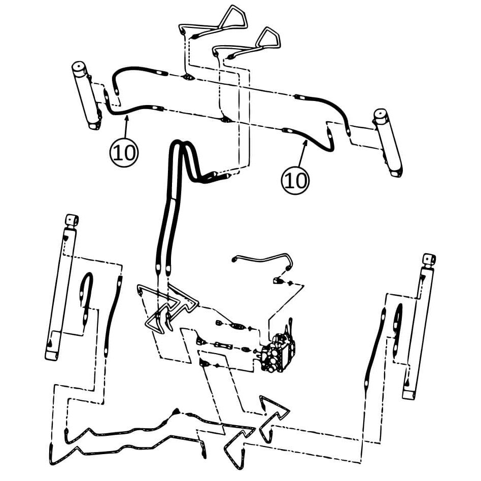 Bobcat 773 Hydraulic Hose for Loader Bucket Tilt Cylinders - Bore Ends - S/N Group 2 #10 - Compatible with Skid Steer Loaders for Construction and Landscaping
