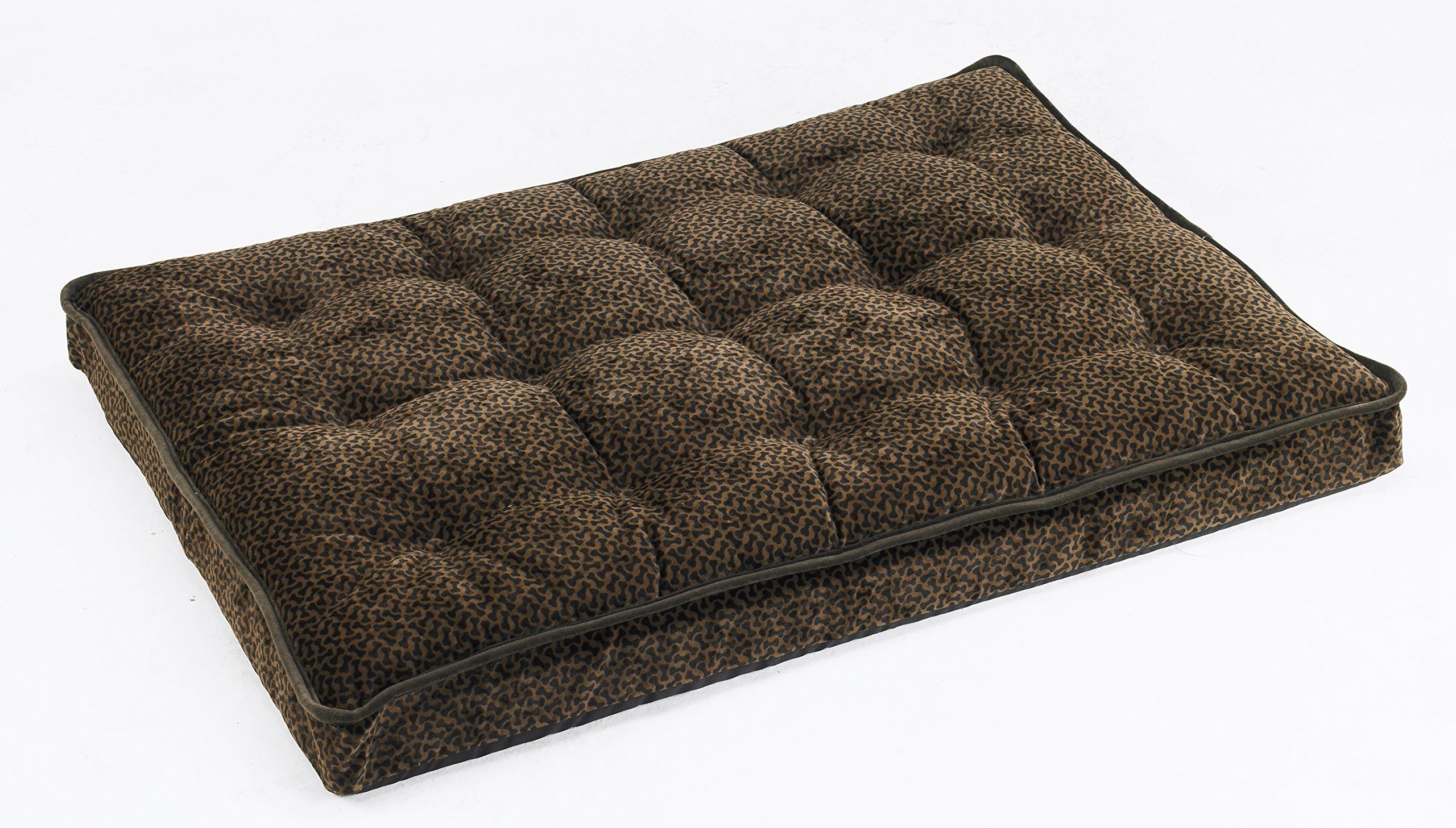 Luxury Crate Mattress Dog Bed for Small Dogs - Chocolate Bones Design - Perfect for Crates, Kennels & Indoor Comfort