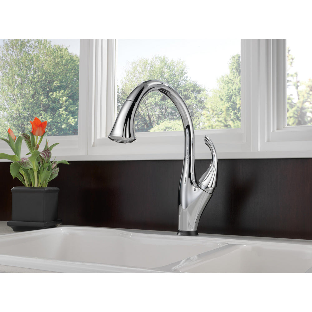 Delta Addison Touch Kitchen Faucet with Pulldown Spray - Chrome 9192T DST, Hands-Free Operation for Easy Cooking & Cleaning