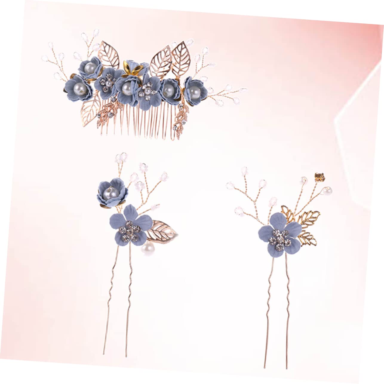 FOMIYES Floral Hair Comb Set for Girls - 3pcs Alloy Hair Pins, Bridal Headband & School Hair Accessories - Perfect for Weddings, Prom, Parties & Everyday Wear