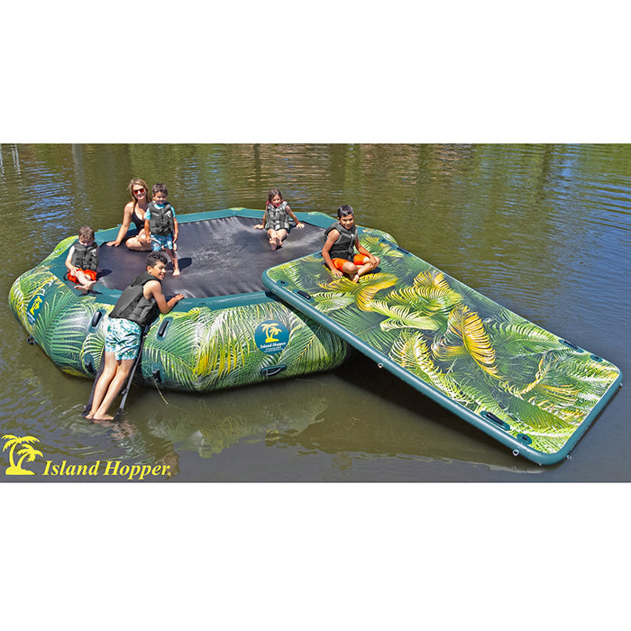 Island Hopper 15ft Lakeside Series Inflatable Water Park - Perfect for Backyard Parties, Summer Fun & Family Gatherings