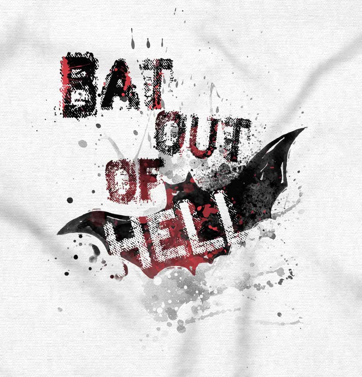 Halloween Bat Out of Hell Spooky Graphic T-Shirt for Men & Women - Perfect for Halloween Parties, Costume Events & Gothic Fashion