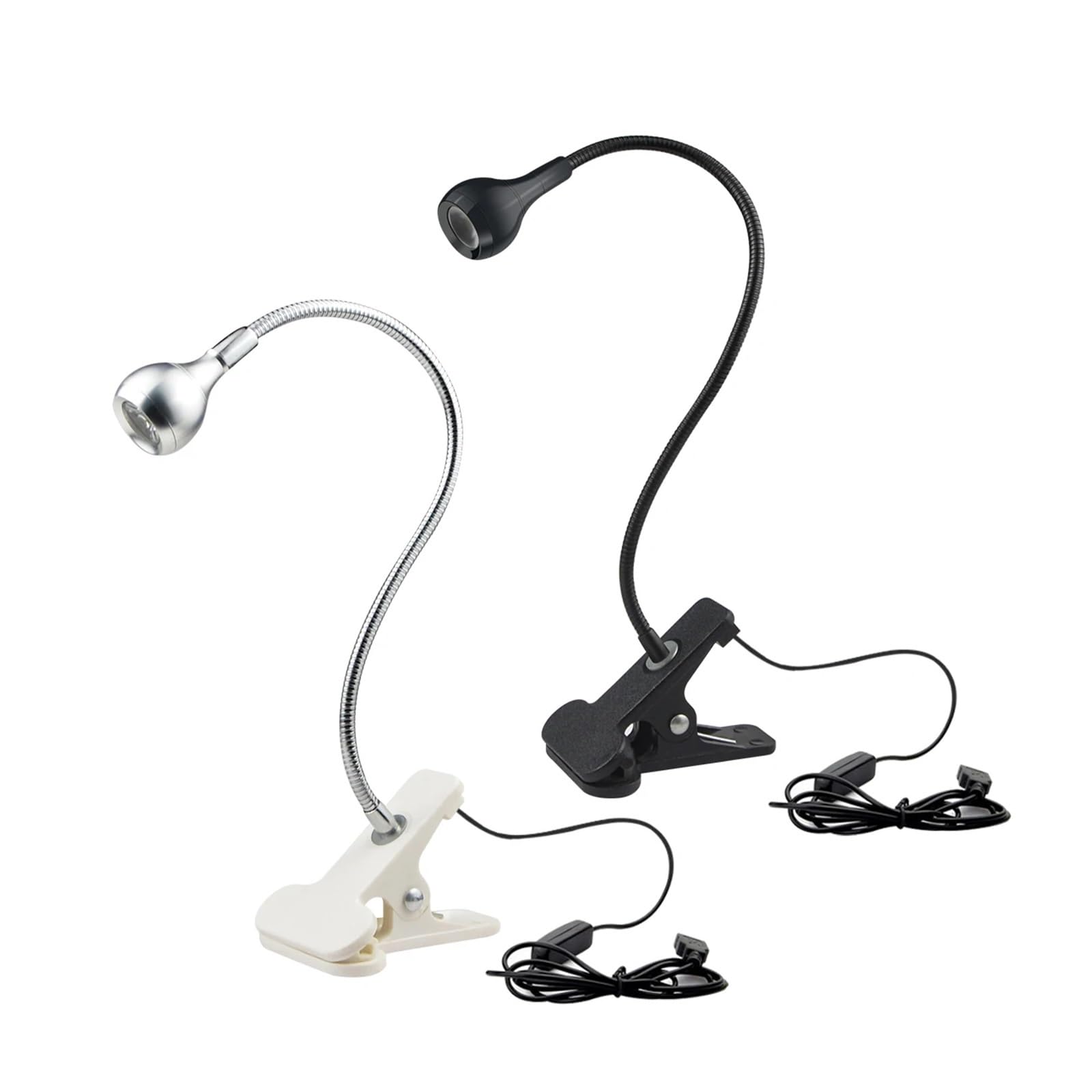 Flexible USB LED Reading Light with Clip Holder - Adjustable Desk Lamp for Study, Bedside Night Light, Office Work, and Bedroom Decor (Black Shell White) - Perfect for Late Night Reading, Working, or Relaxing in Bed
