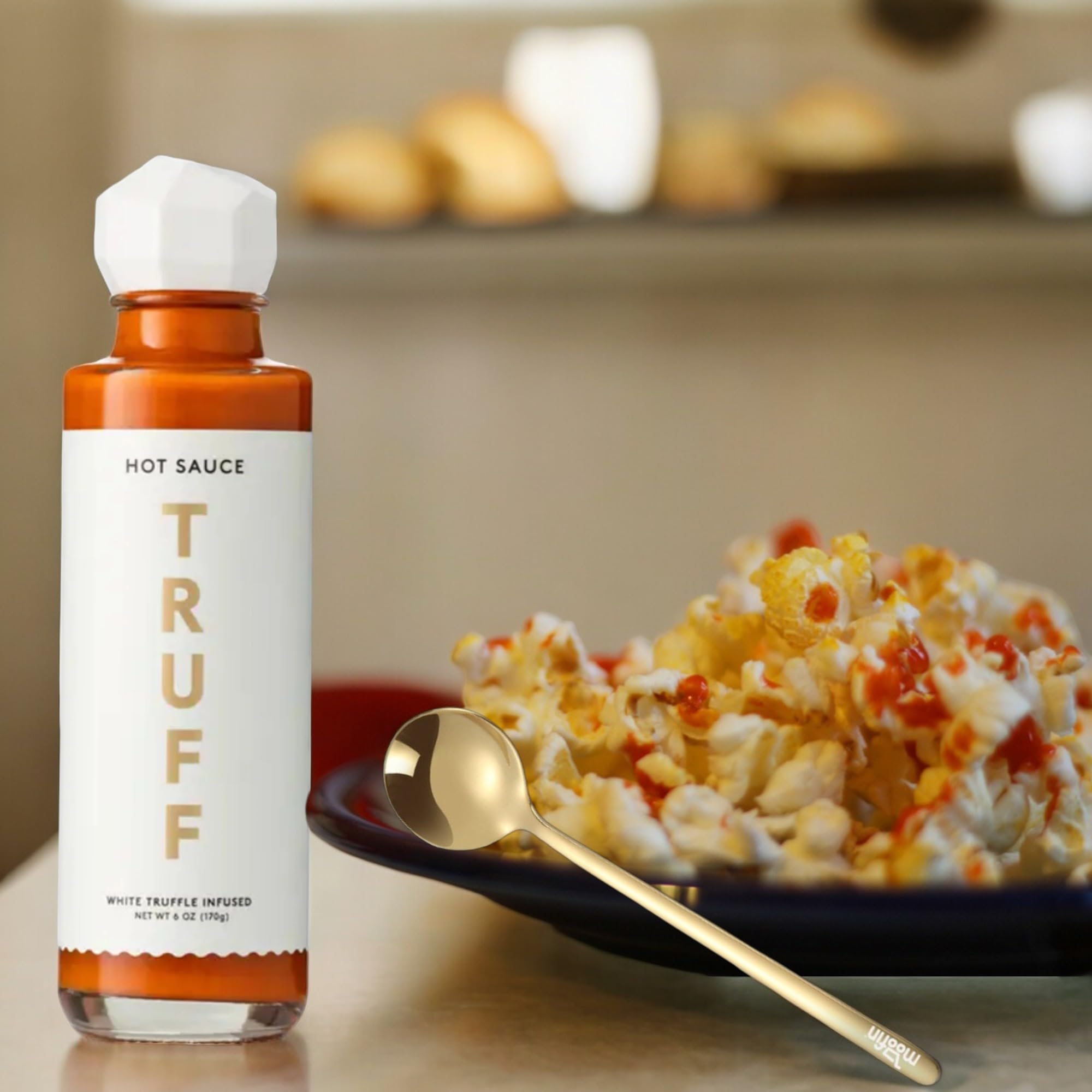 Premium White Truffle Hot Sauce - 6 Oz, Gourmet Chili Pepper Blend with Agave Nectar & Golden Spoon | Gluten-Free, Vegan | Perfect for Pizza, Pasta, Wings & Gourmet Cooking [Pack of 3]