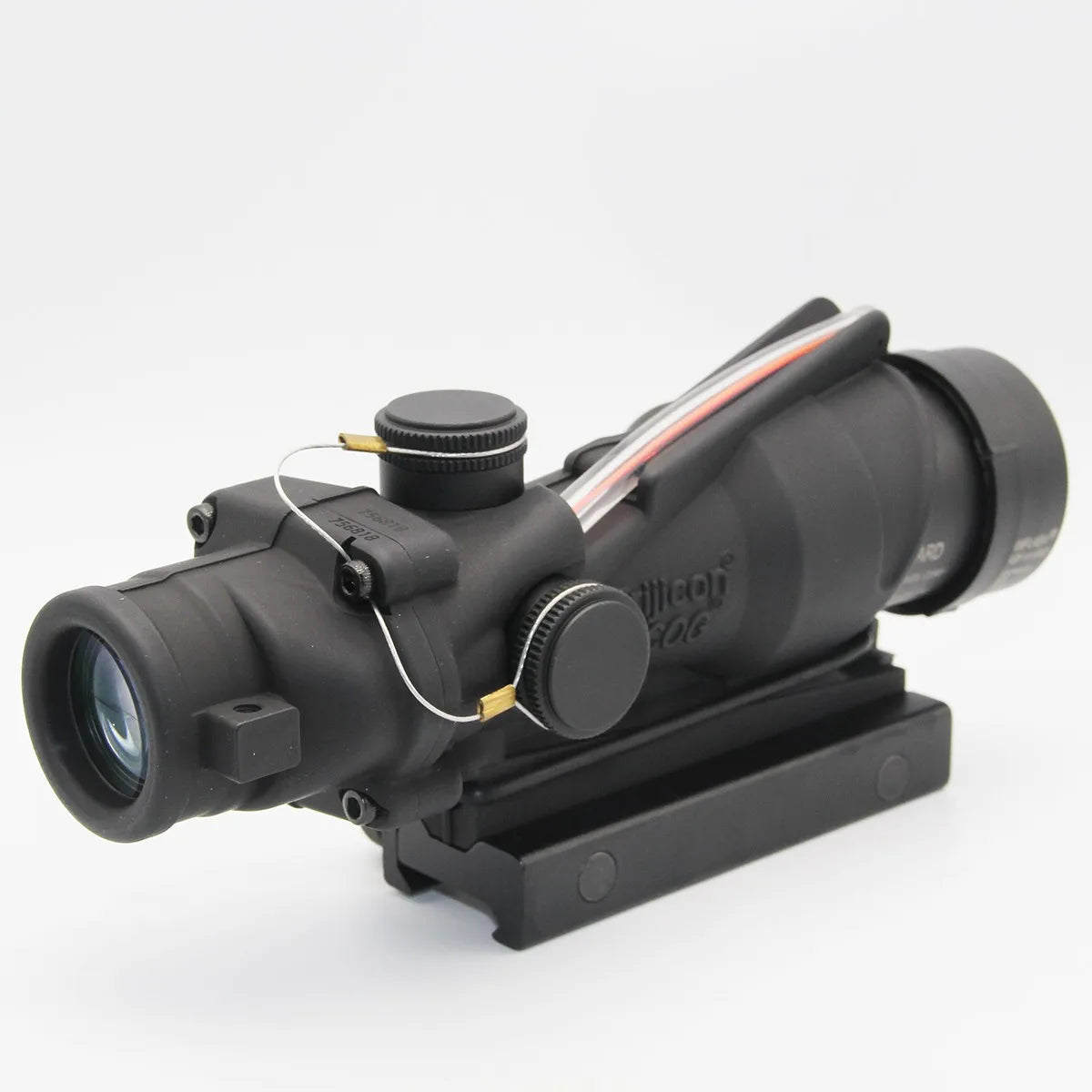 IPX7 Waterproof 4x32 ACOG Scope with Red Chevron Reticle & Killflash - Tactical Rifle Optic for Hunting, Shooting & Outdoor Adventures