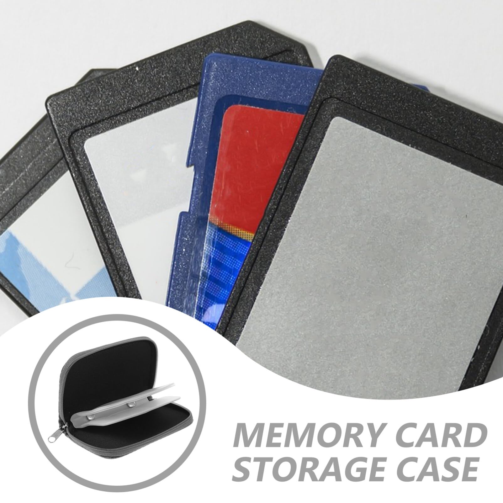OSALADI Memory Card Carrying Case - Waterproof SD Card Storage Organizer with Zipper - Holds 24 SD/Micro SD Cards - Portable Memory Card Holder for Photographers, Travel & Camera Gear Organization