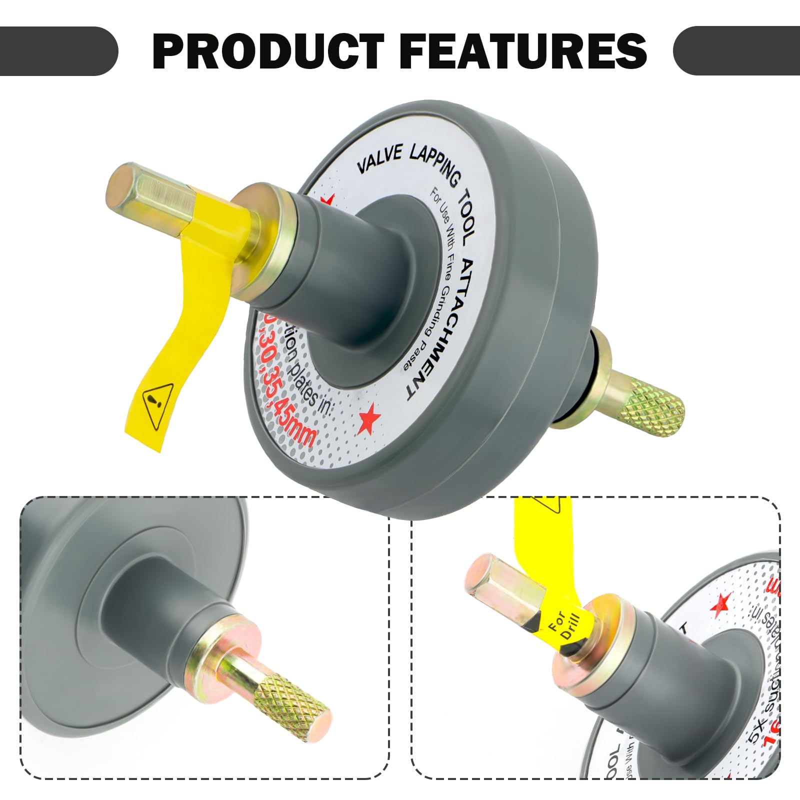 Premium Valve Lapping Tool Kit with 5 Suction Cup Adapters - 1000-1250 RPM Valve Grinding & Maintenance Tool for Automotive, Motorcycle & Small Engine Repair - Perfect for DIY Mechanics & Professional Use