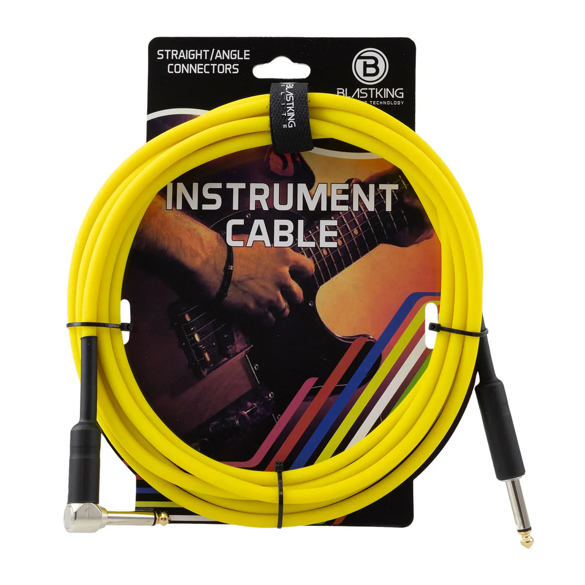 Blastking CGTR 10 Ft Professional Instrument Cable with Straight/Angle Connectors - Perfect for Guitar, Bass & Audio Equipment - Studio & Live Performance Use