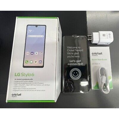 LG Stylo 6 64GB Titan Gray Unlocked GSM Smartphone - Cricket Wireless Compatible, Large HD Display with Stylus Pen for Note Taking & Drawing