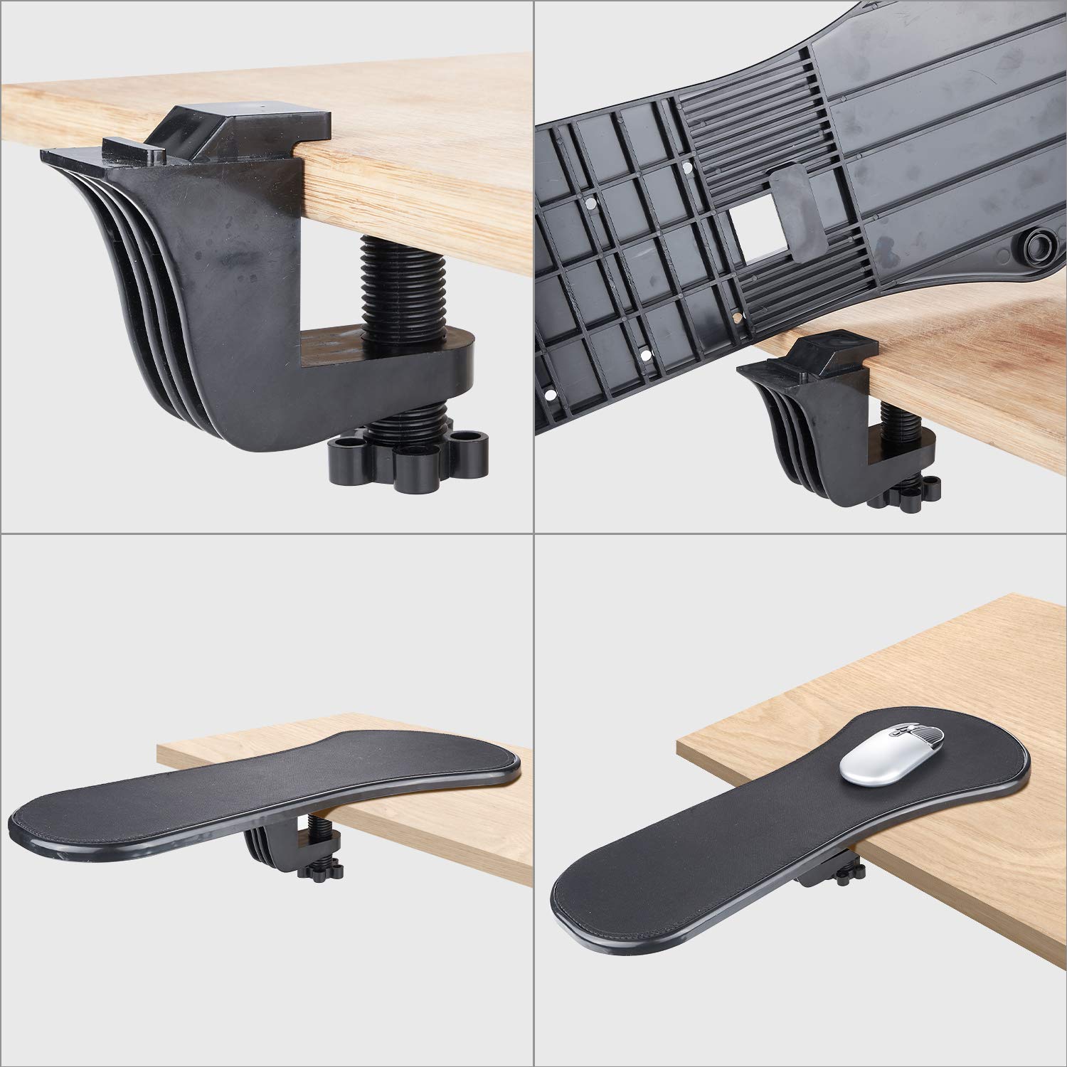 Ergonomic Adjustable Wrist Rest for Computer - Dual Purpose Desk & Chair Attachable Arm Support - Home & Office Use with Mouse Pad - Perfect for Gaming, Typing, and Long Work Sessions