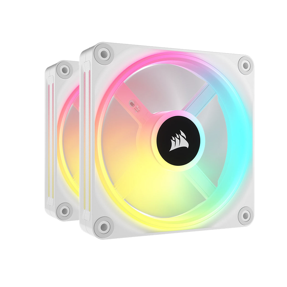 Corsair iCUE LINK QX140 RGB 140mm Magnetic Dome RGB PC Cooling Fan - Dual Fan Kit (White) - Perfect for Gaming PC Builds & Custom Liquid Cooling Systems