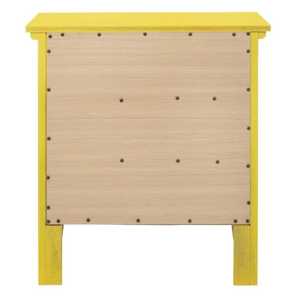 Glory Furniture Hammond 3-Drawer Nightstand - Yellow Wooden Bedside Table for Bedroom, Living Room & Guest Room | Compact Storage Solution with Smooth Gliding Drawers