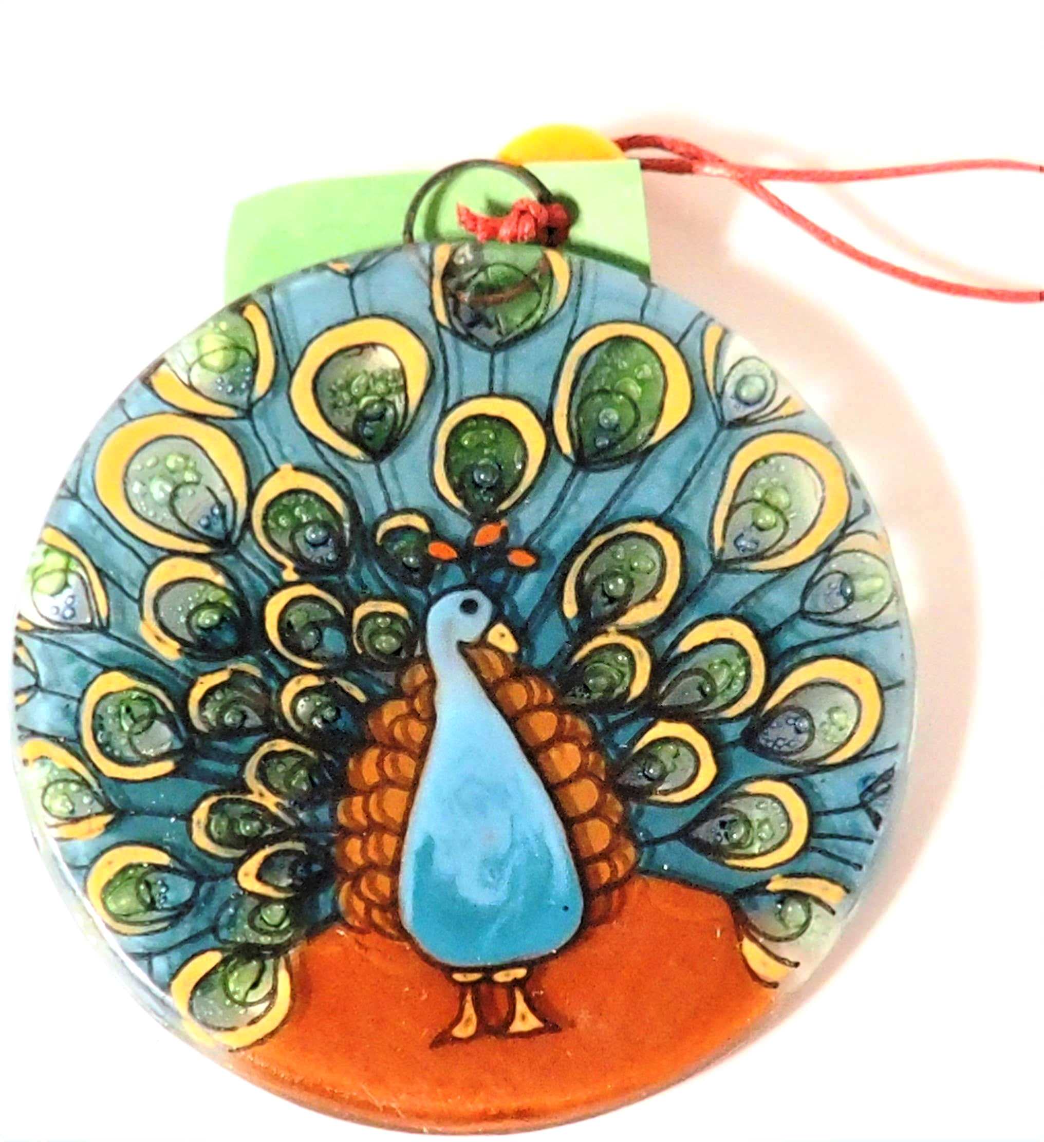 Vibrant Peacock Suncatcher Window Decor - Colorful Stained Glass Hanging Ornament for Home, Office & Garden Decorations - Perfect for Windows, Patios & Gift Giving