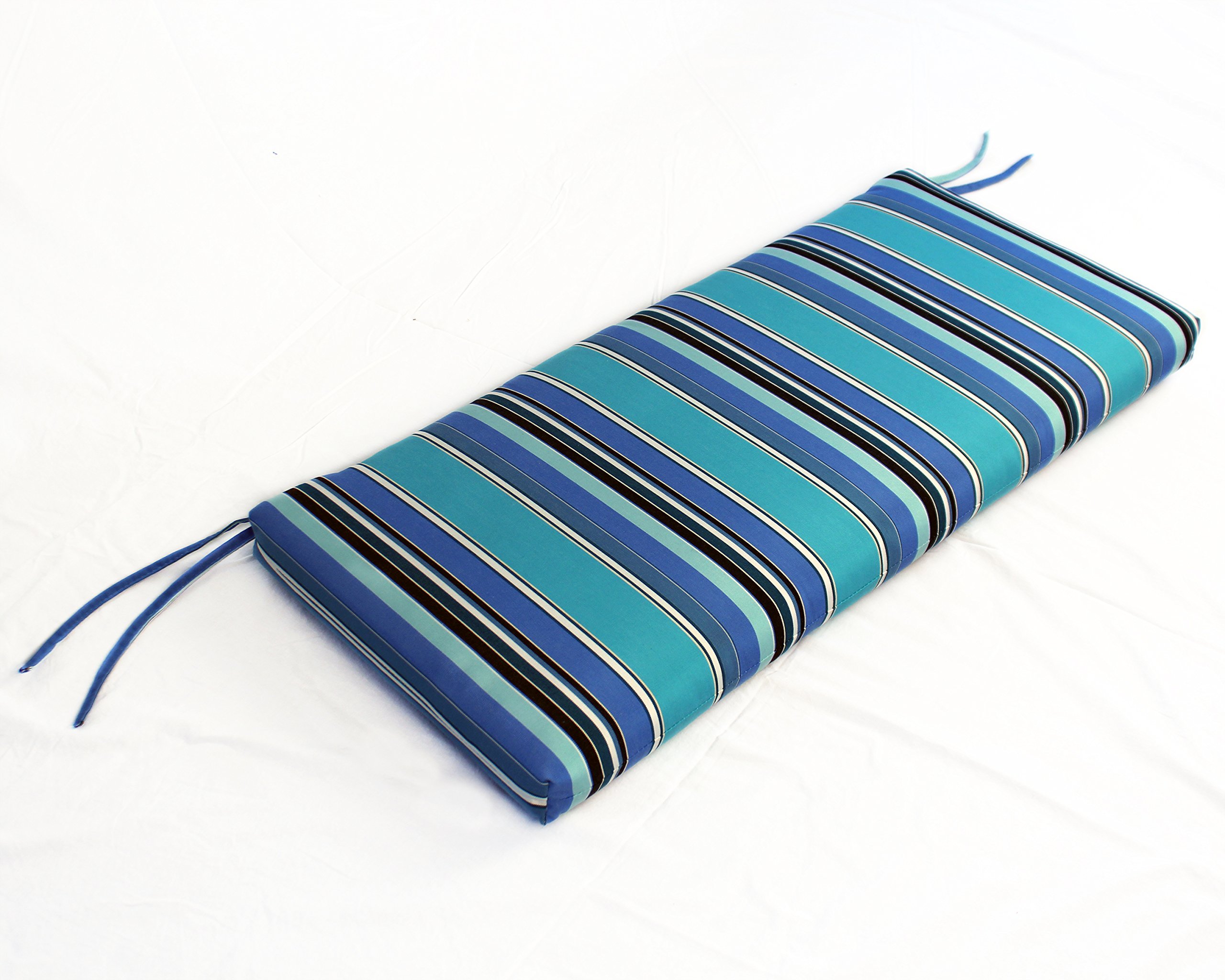 Comfort Classics 40W x 18D x 3H Sunbrella Outdoor Waterfall Style Bench Cushion - Dolce Oasis Color - Made in USA - Perfect for Patio, Deck, Poolside & Garden Seating