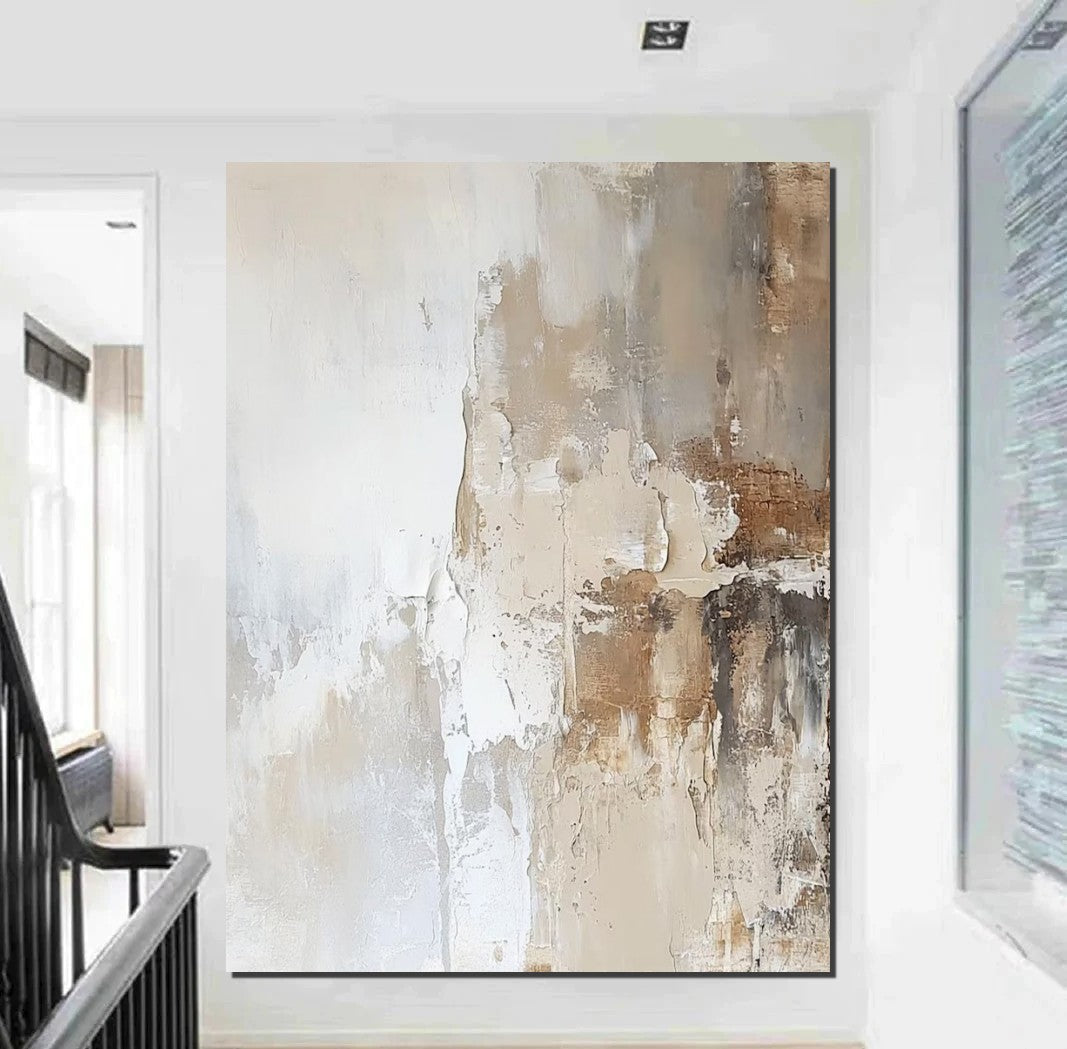 Extra Large Acrylic Painting - Modern Contemporary Abstract Artwork with Palette Knife Technique - Simple Elegant Wall Decor for Living Room, Bedroom or Office - Perfect Gift for Art Lovers
