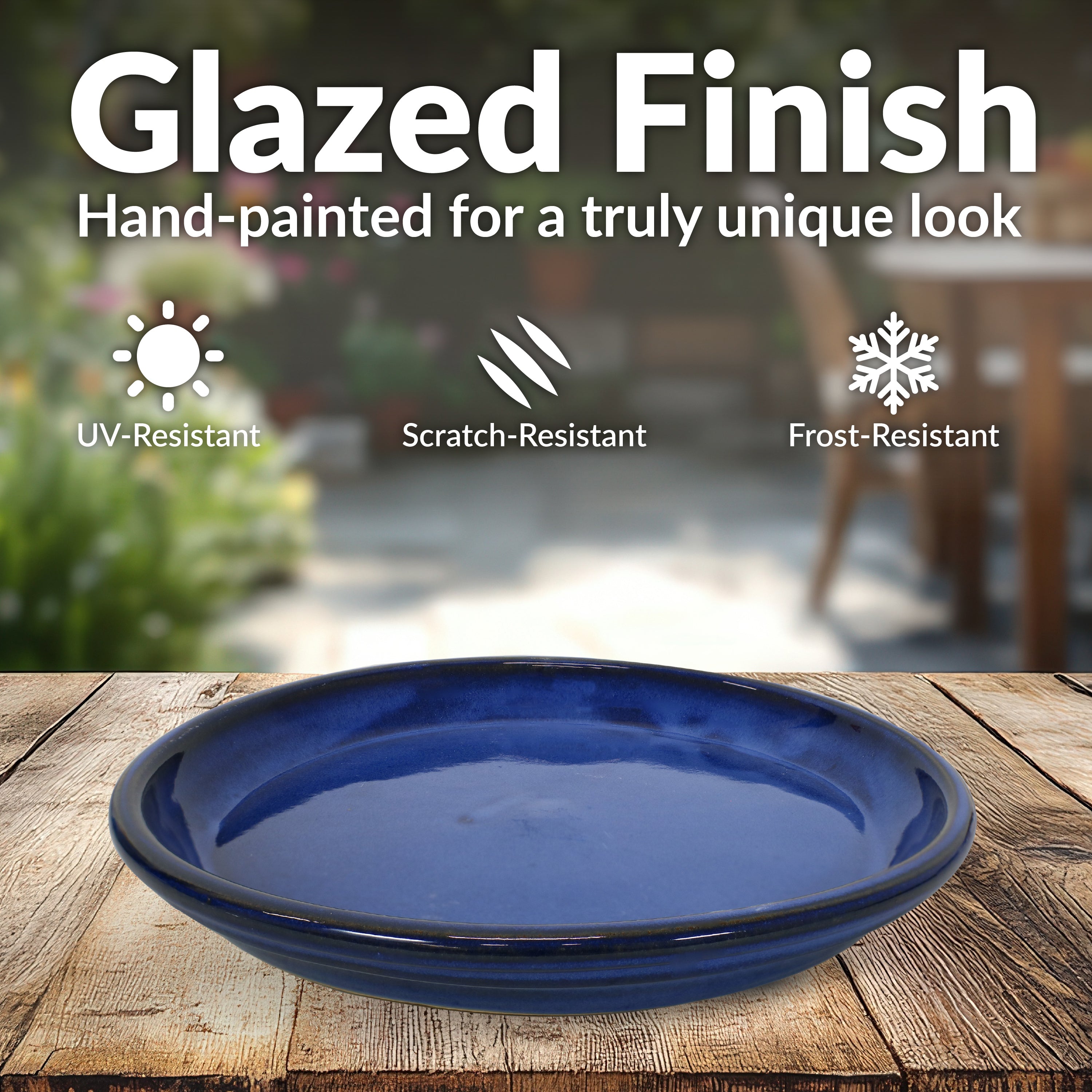Sunnydaze 4-Pack Glazed Ceramic Plant Saucers for Indoor & Outdoor Potted Plants – Perfect for Home, Garden, and Patio Decor