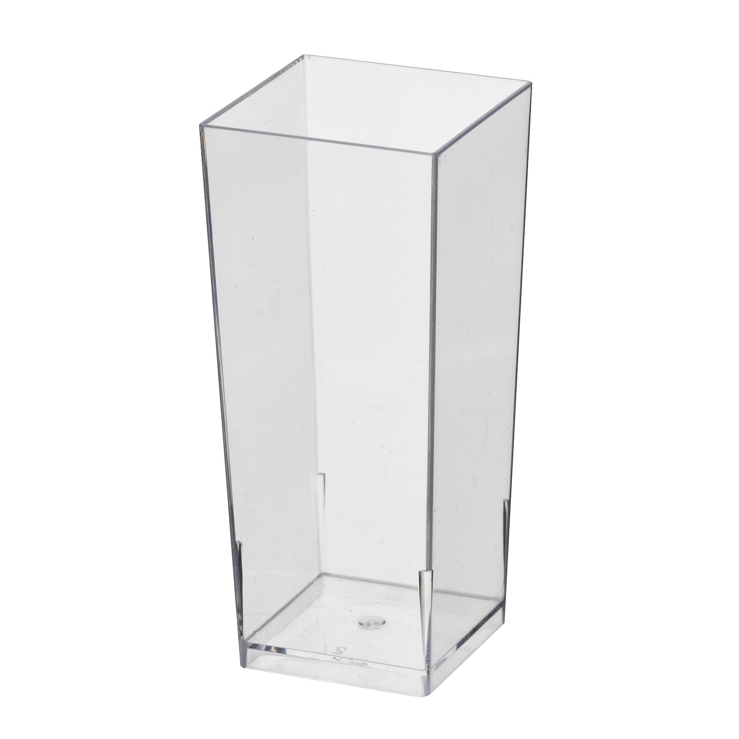 384-Pack Mini Hard Plastic Tall Square Clear Party Cups - Durable Disposable Drinking Glasses for Weddings, Birthdays & Events