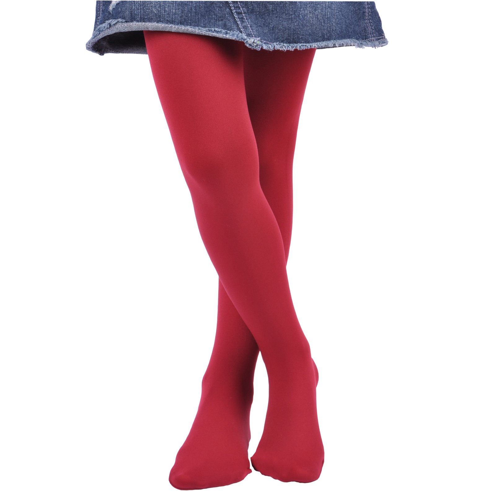 LEG ELEGANT Girls Microfiber Soft Opaque Footed Tights & Stockings - Comfortable Stretchy Tights for School, Dance, Winter & Everyday Wear