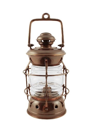 Vintage Nautical Brass Oil Lantern - 10.5