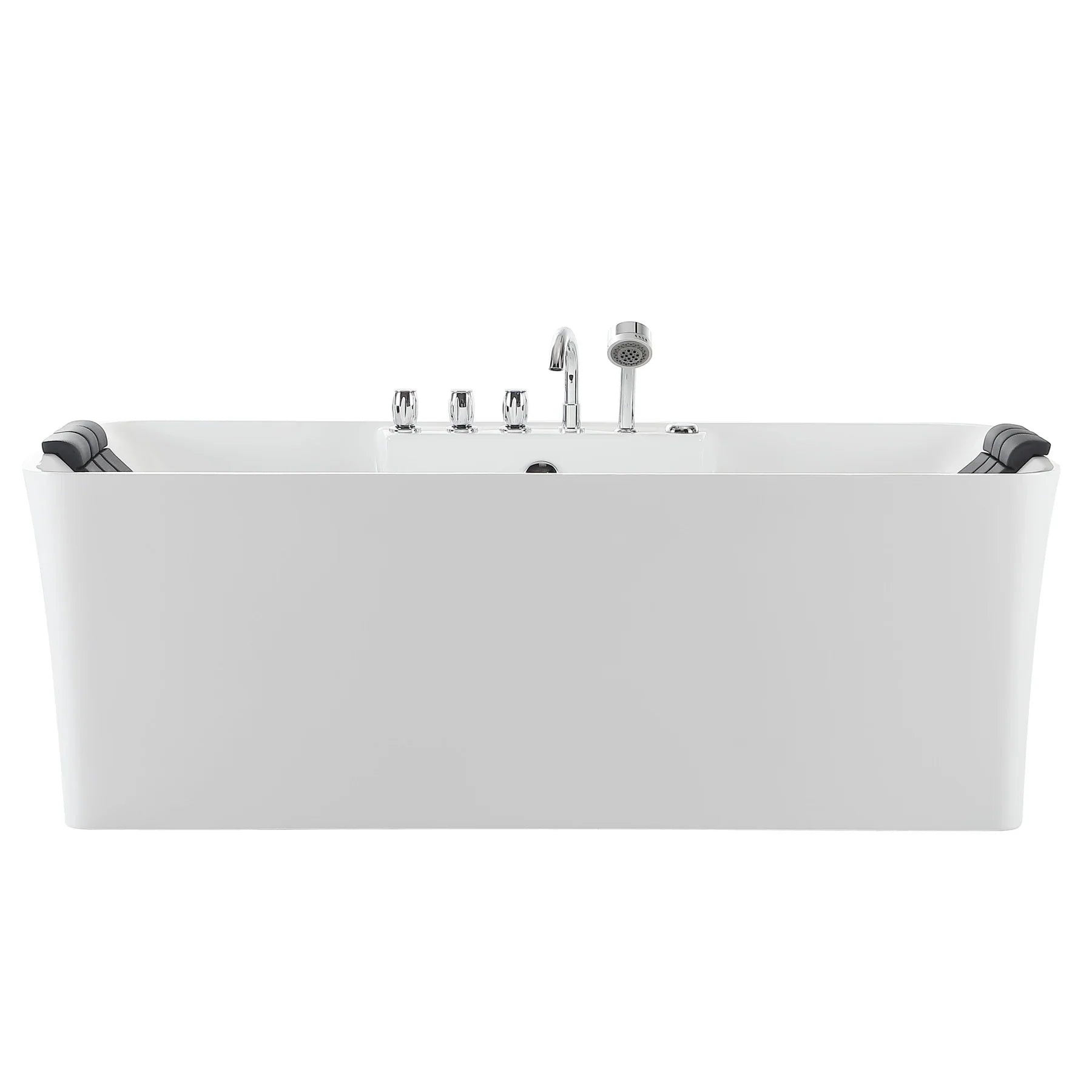 Empava 67 Inch Freestanding Hydromassage Jetted Bathtub - White Acrylic Soaking Tub with Air Jets (Model 67AIS16) | Perfect for Master Bathroom Relaxation & Spa-Like Experience at Home