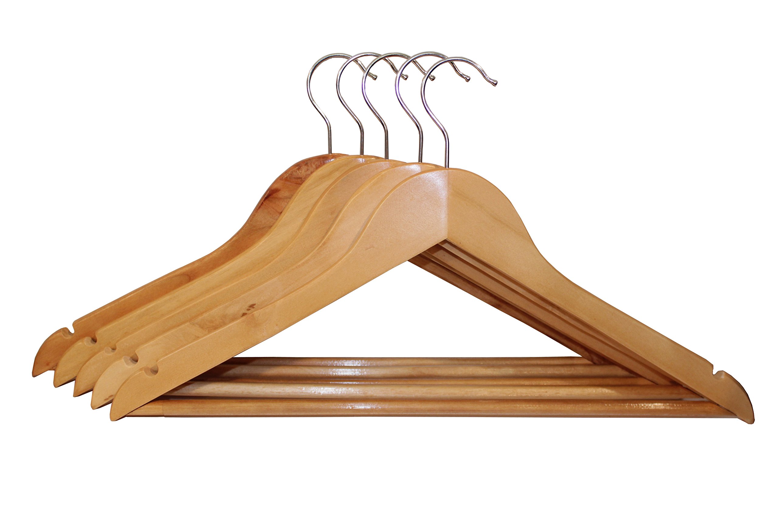 Premium Kashi Home Wooden Clothes Hangers - 100 Pack Natural Wood Coat Hangers with 360° Rotating Hook & Shoulder Grooves for Suits, Jackets & Dresses | Slim, Durable & Space-Saving Wardrobe Organizer for Closet, Laundry Room & Travel