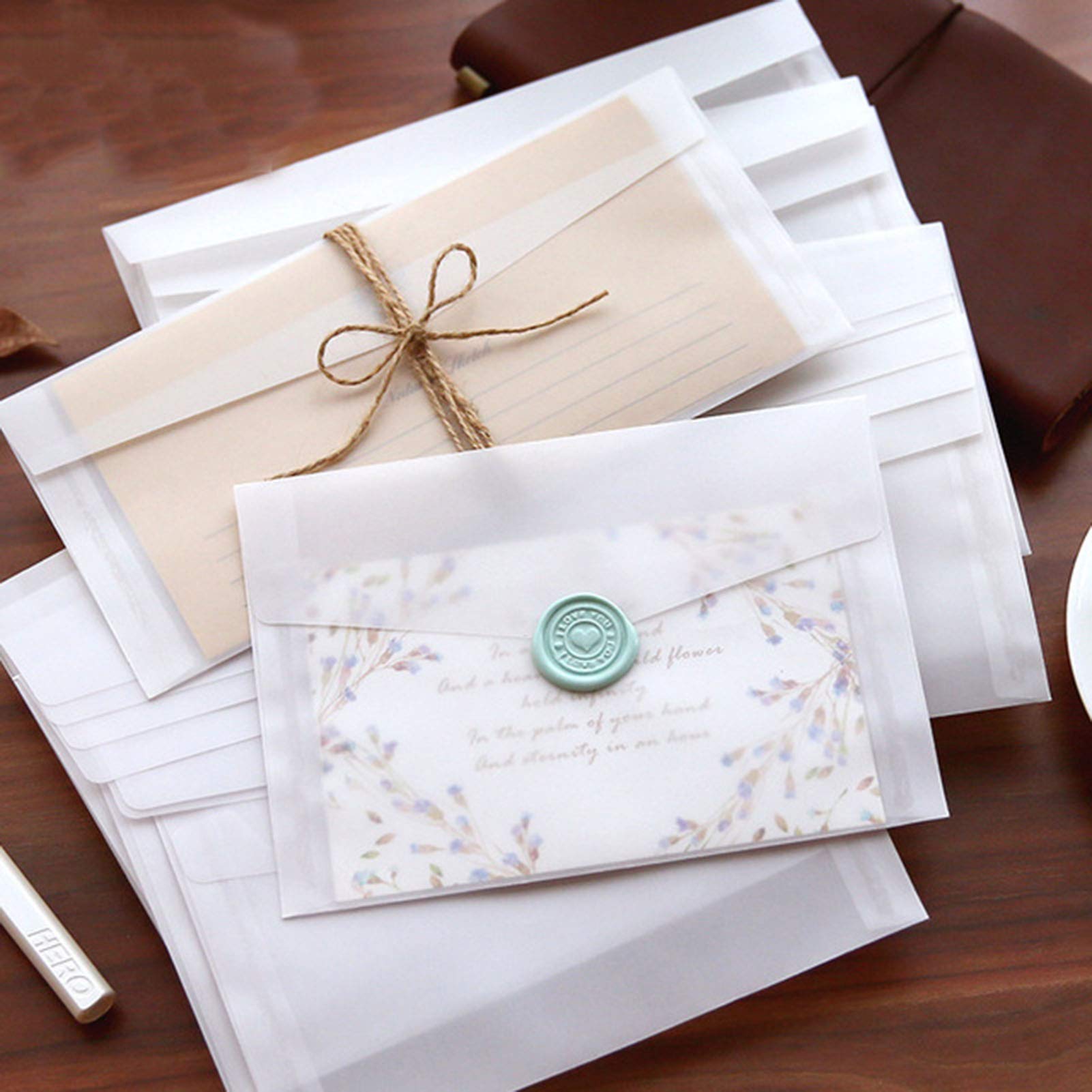 Elegant White Translucent Wedding Invitation Envelopes - 50 Pack 4.9x6.89 Inch Window Envelopes for Greeting Cards, Party Invitations, Birthday Cards & Postcards - Perfect for Formal Events, Holiday Mailings & Special Occasions