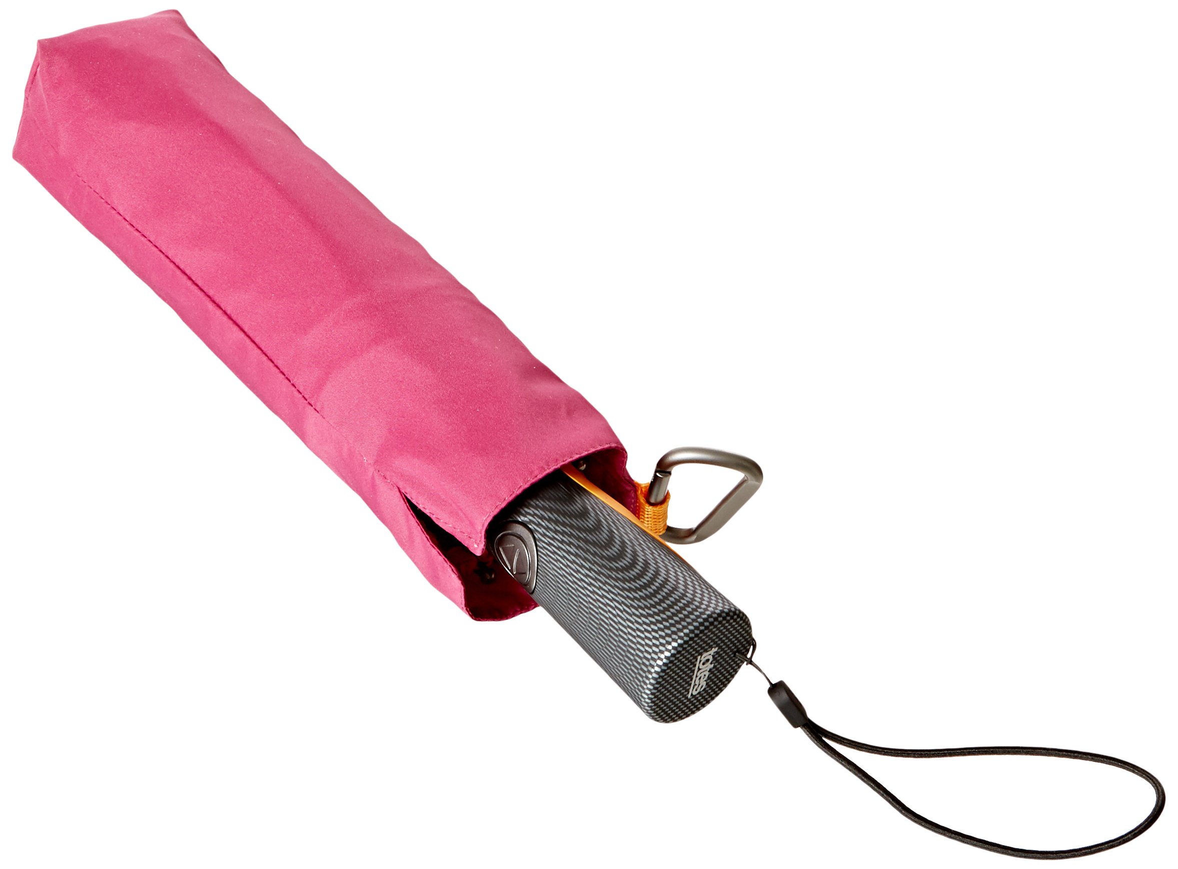 Totes Trx Auto Open & Close Titan Regular Umbrella - Strawberry/Tang Binding - Windproof Compact Travel Umbrella for Rain & Sun Protection - Perfect for Commuting, Walking Dogs & Outdoor Activities