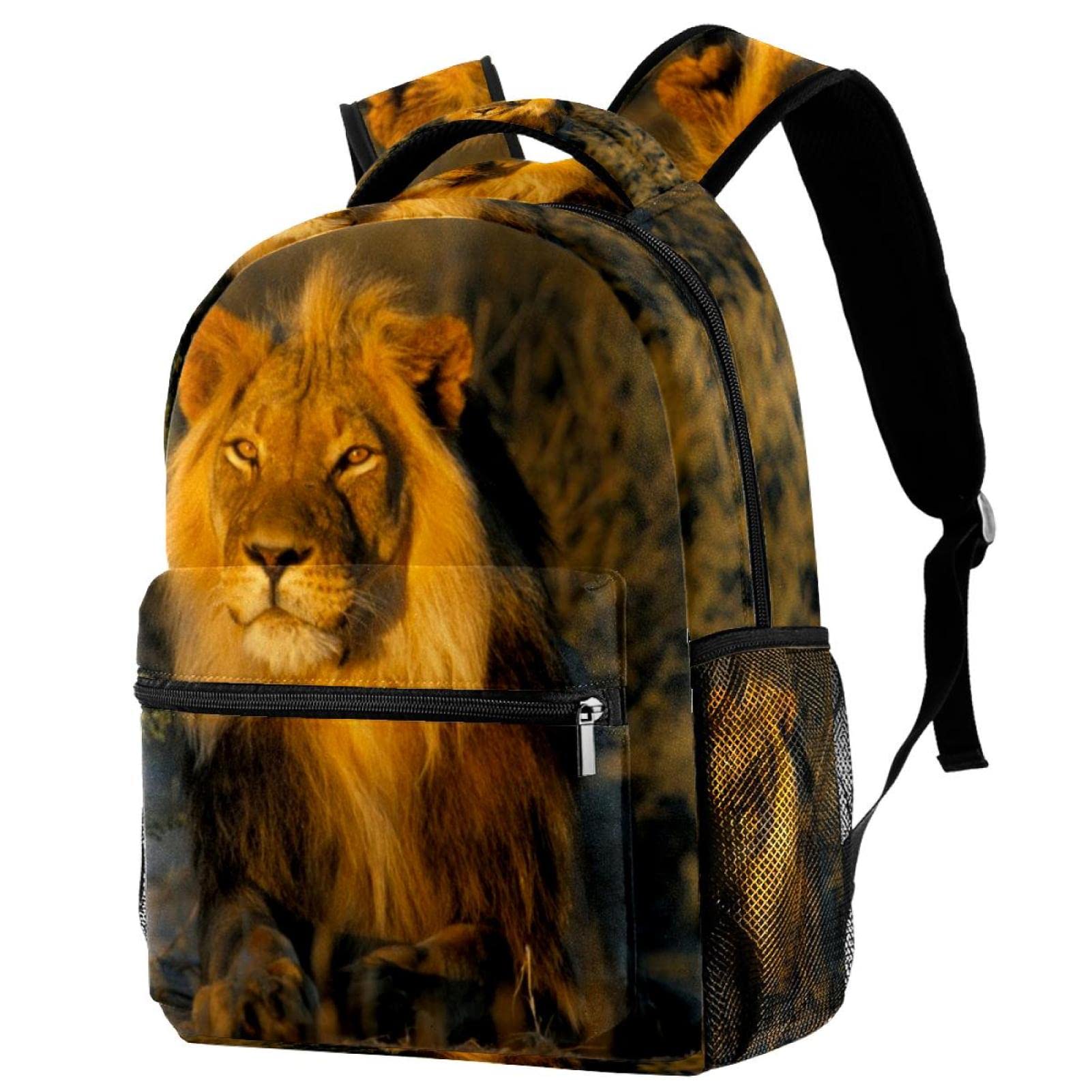 Stylish Lion Sunset Landscape Backpack for School - Durable Unisex Kids Backpack for Boys & Girls - Perfect for School, Travel & Outdoor Adventures