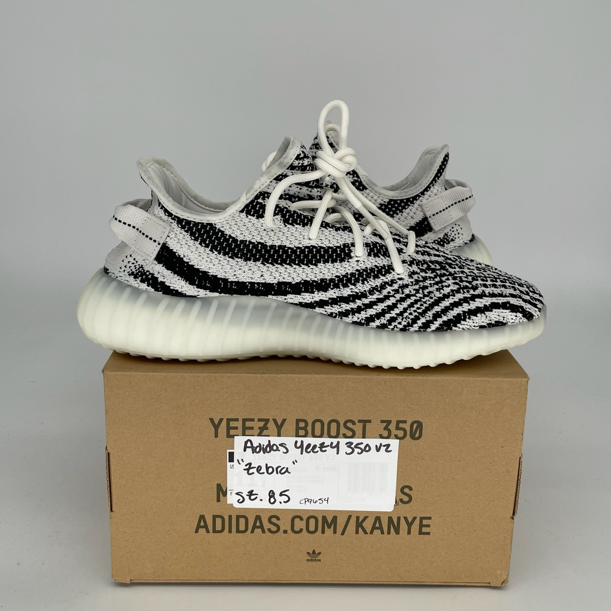 Adidas Yeezy Boost 350 V2 Zebra - Men's Running Shoes Size 8.5 (CP9654) | Comfortable Sneakers for Casual Wear, Gym & Street Fashion