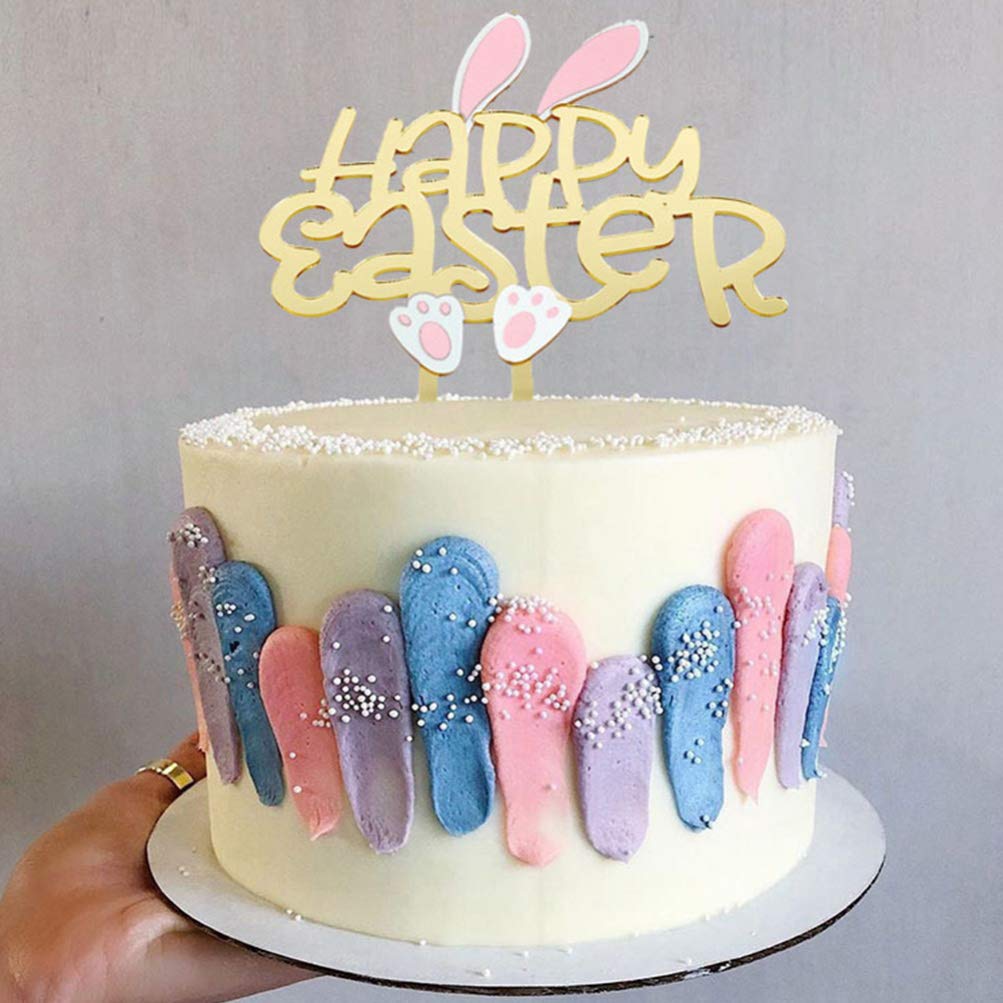 2pcs Easter Cake Toppers - Bunny & Egg Cake Decorations for Easter Desserts, Party Cakes, Cupcakes - Perfect for Easter Celebrations, Spring Parties & Holiday Baking