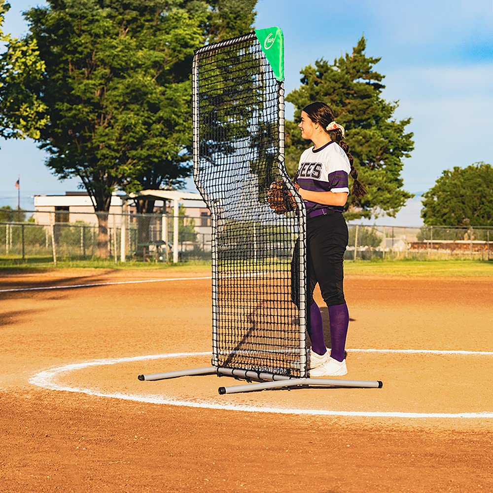 Skywalker Sports 7ft x 5ft Baseball & Softball Pitching Screen - Heavy Duty Black UV Treated Net with Steel Frame - Perfect for Batting Practice, Pitching Drills & Training Sessions (Indoor/Outdoor Use)