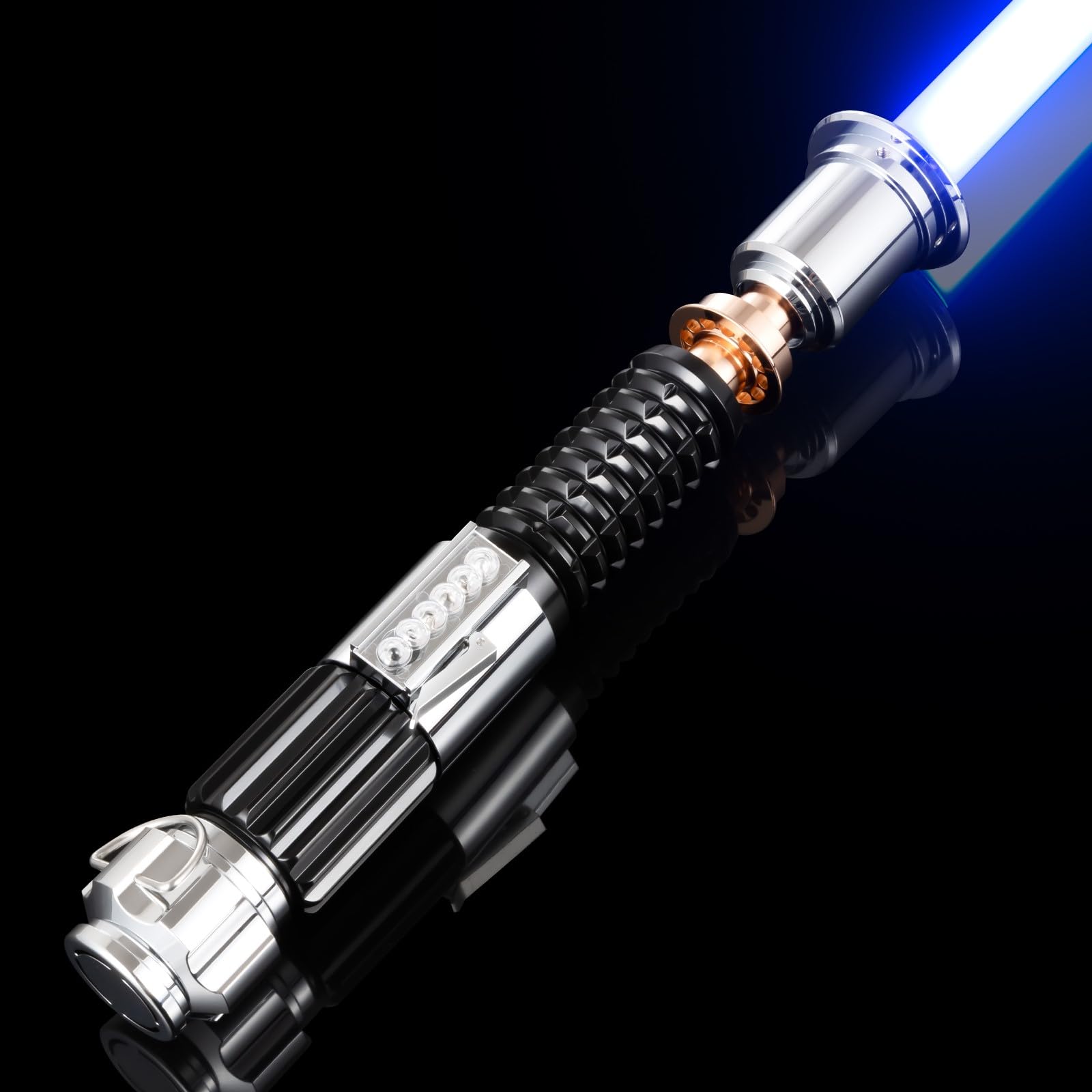 RGB Dueling Lightsaber with Motion Control - 39 Sound Effects & 12 Colors | Smooth Swing Metal Handle Light Saber for Adults & Kids | Cosplay, Gifts, Star Wars Fans, Halloween Costume, Role Play, Collectibles